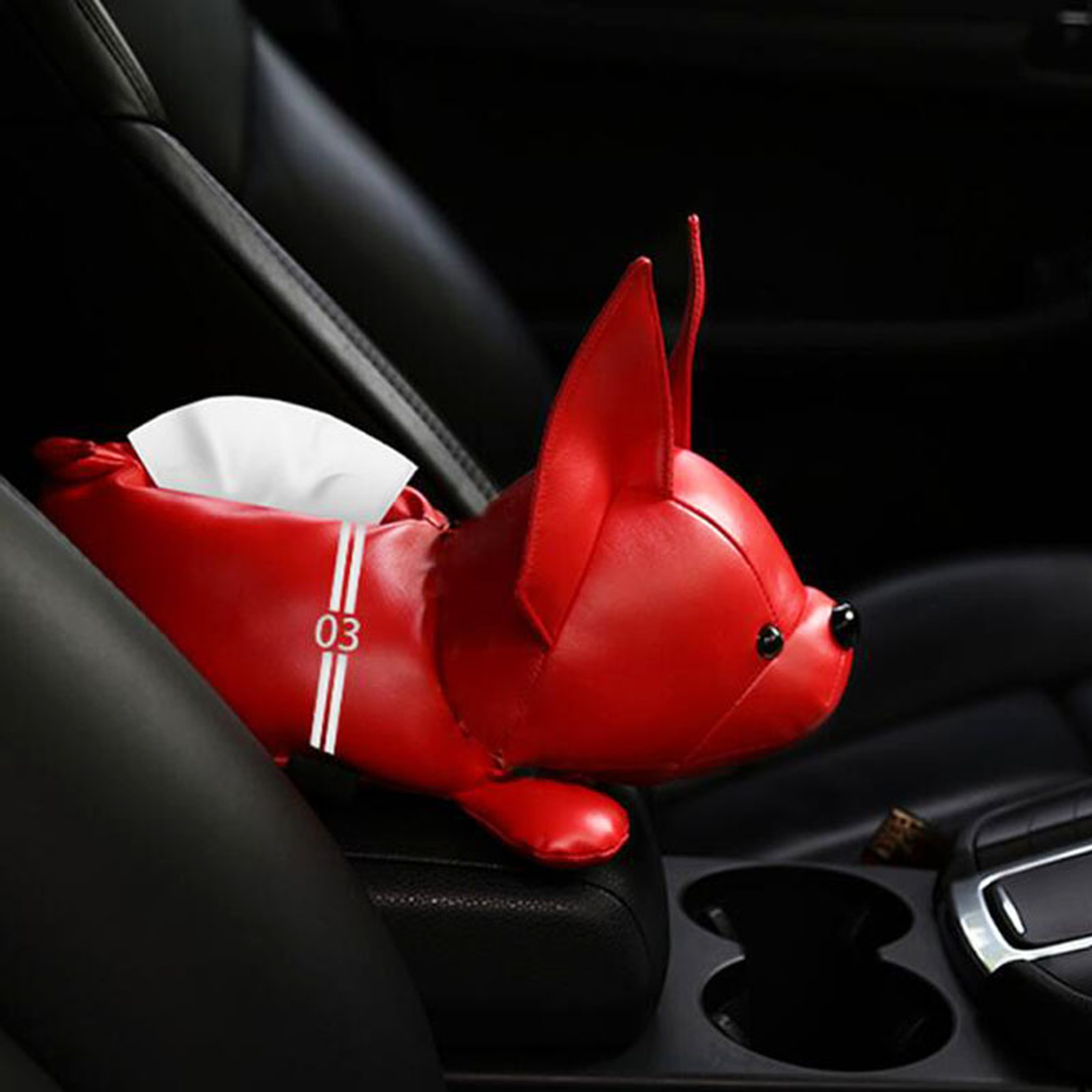 Cute Animal Car Tissue Holder Leather Armrest Tissue Box Organizer For Car Interior  Home Decor 0