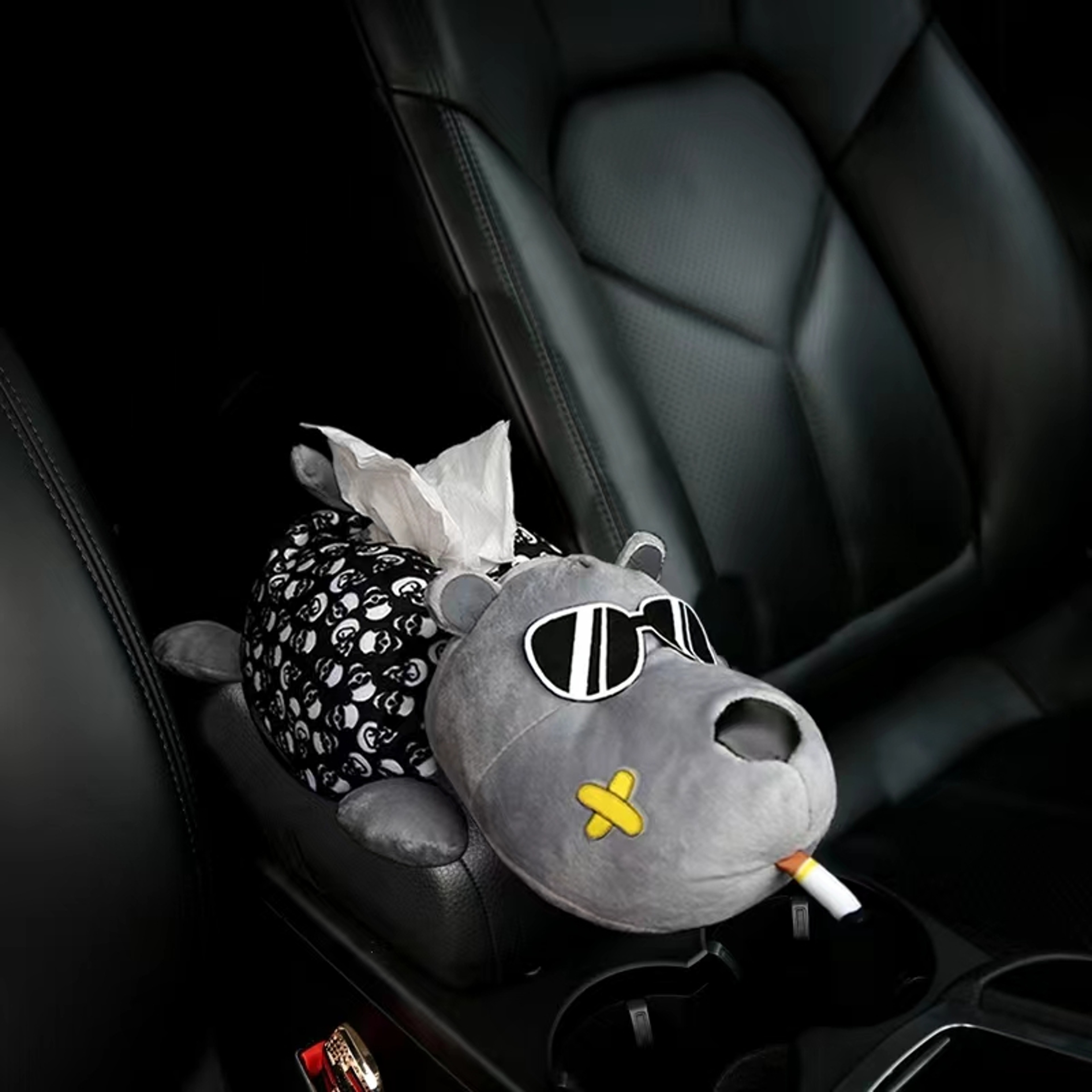 Cute Animal Car Tissue Holder Leather Armrest Tissue Box Organizer For Car Interior  Home Decor 4