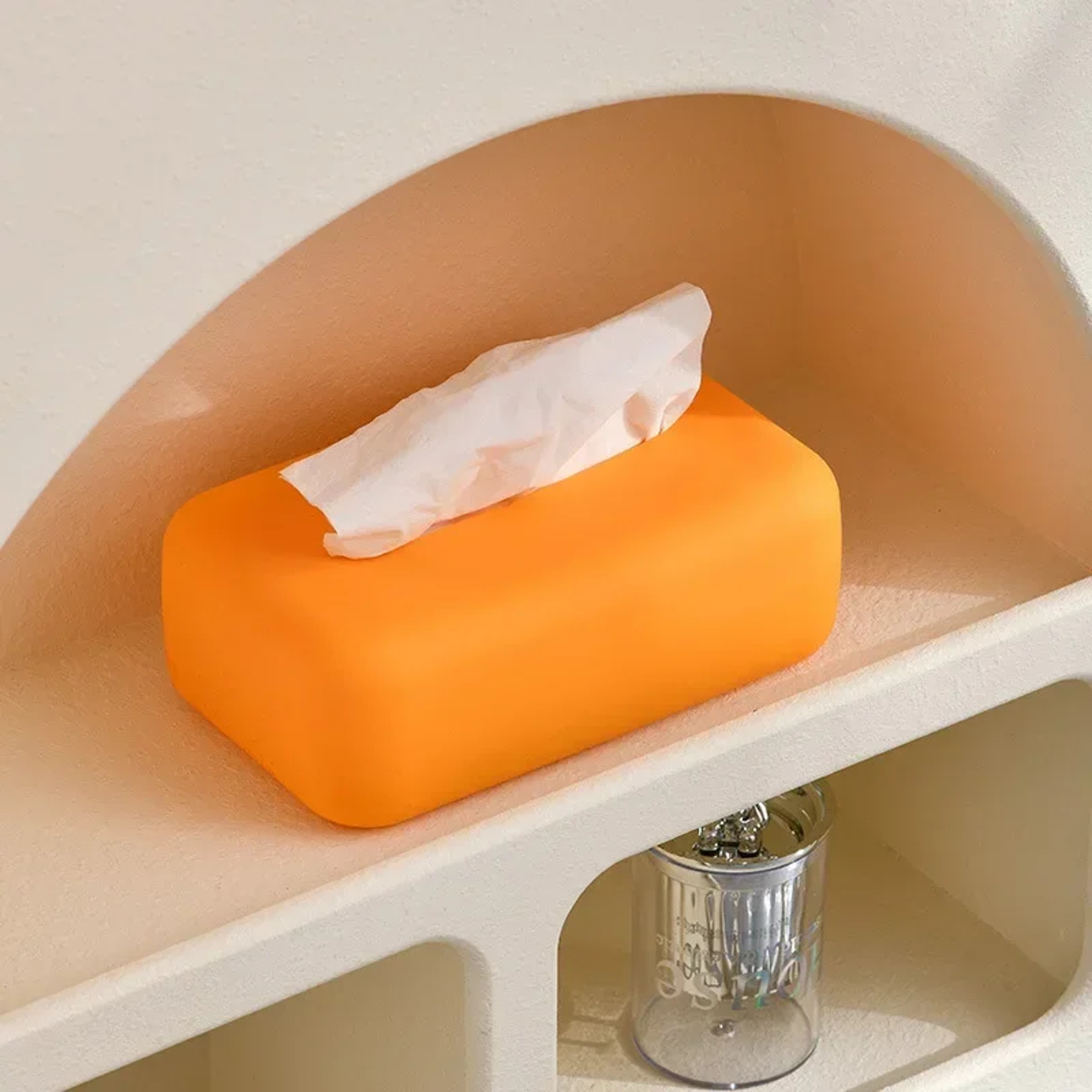 Luxury Silicone Tissue Box Cover Waterproof Reusable Tissue Box Holder for Bathroom & Kitchen – view 4