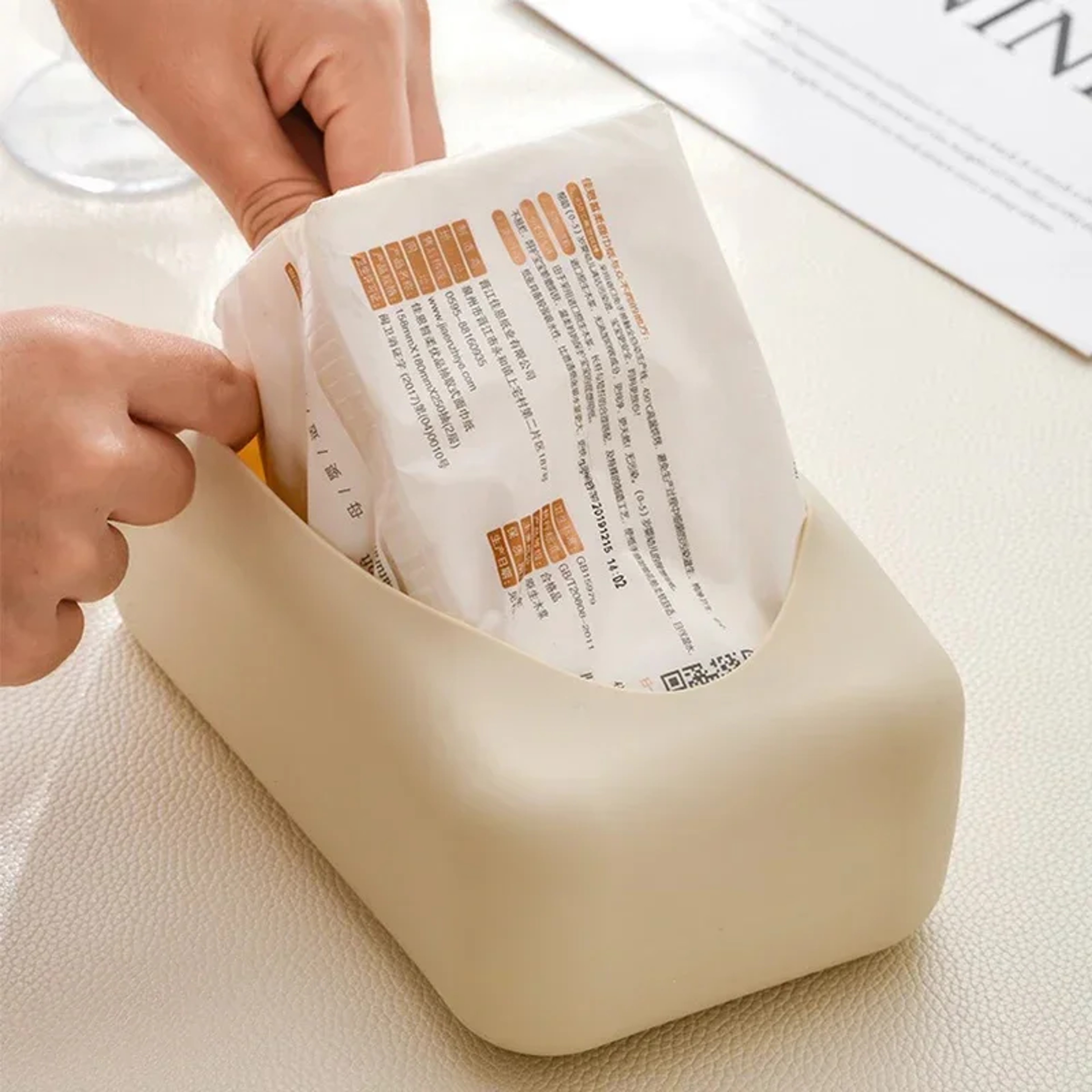 Luxury Silicone Tissue Box Cover Waterproof Reusable Tissue Box Holder for Bathroom & Kitchen – view 6