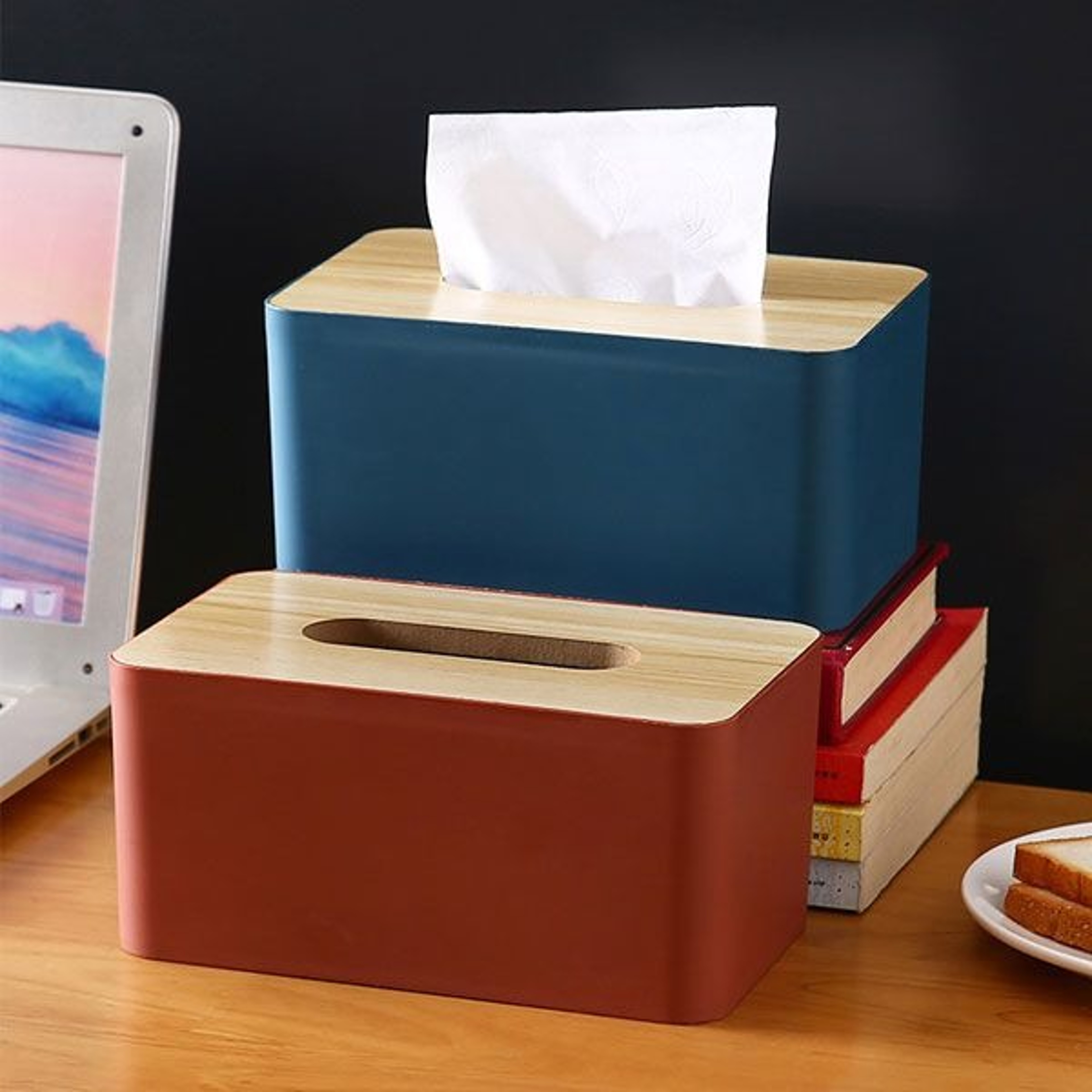 Modern Tissue Box Cover With Dustproof Lid Large Capacity Square Tissue Holder For Home  Office 0
