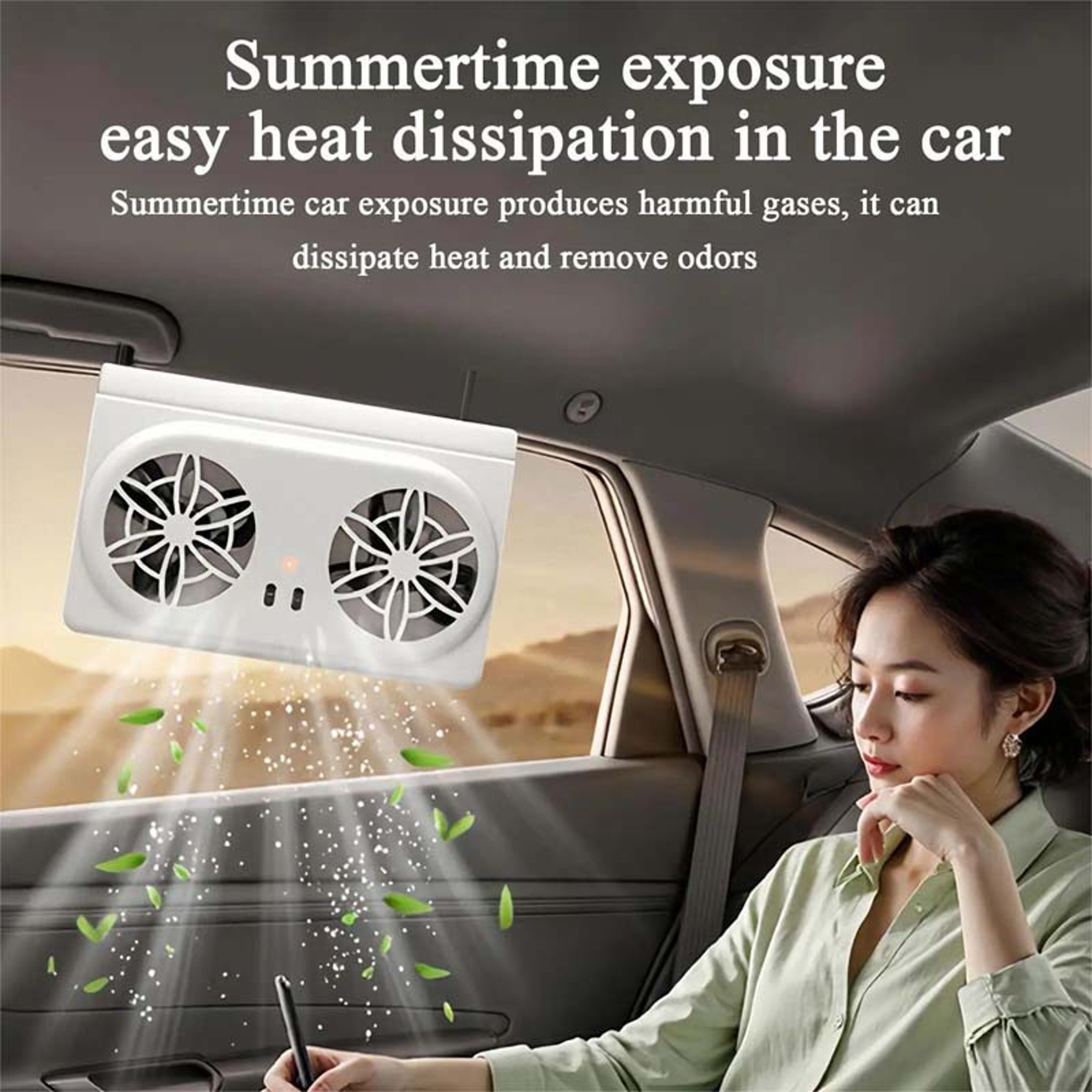 Solar Car Exhaust Fan Portable Car Ventilation Fan Solar Powered Car Cooler – view 5