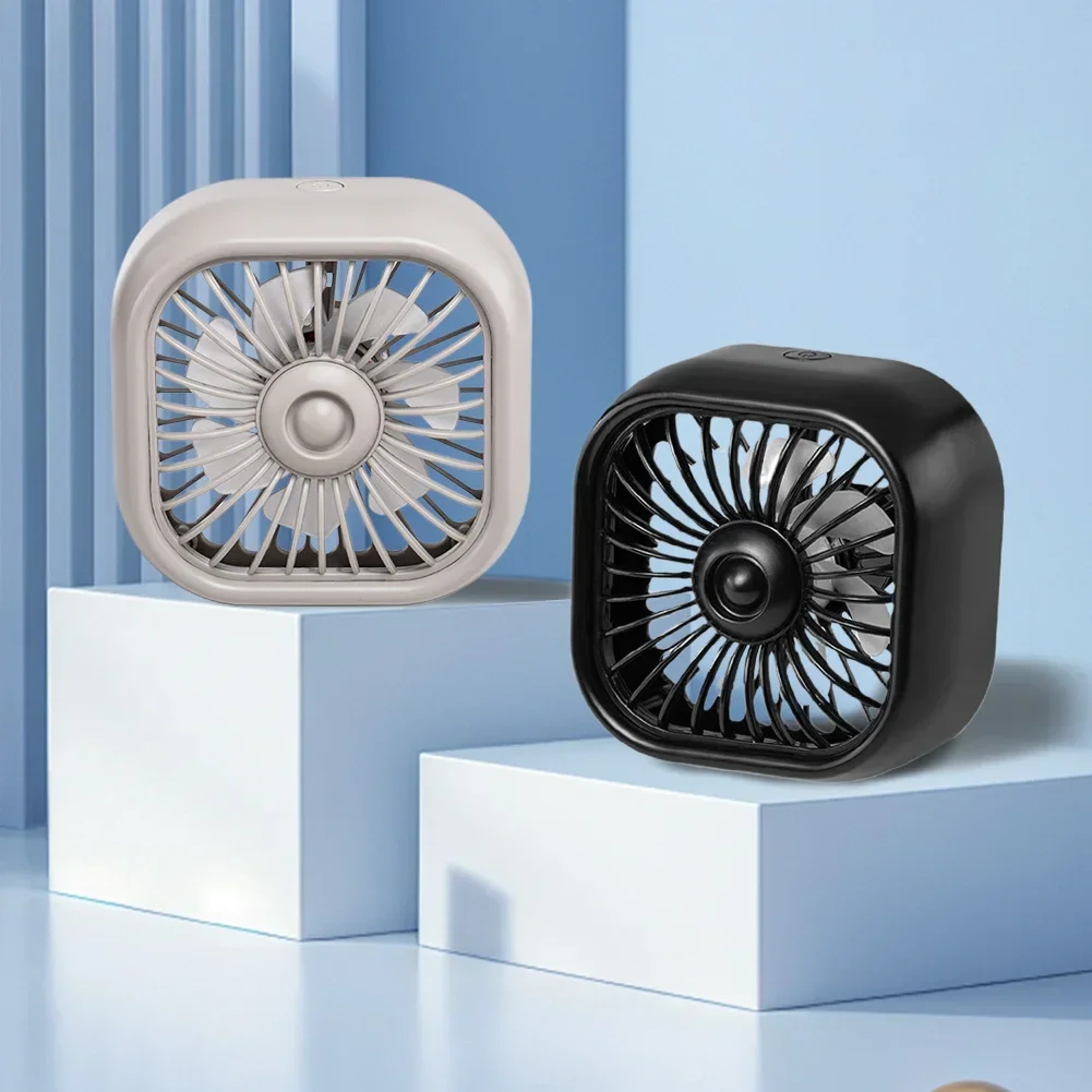 Portable Car Air Vent Fan USB Mini Cooling Fan With Colorful LED Lights  3 Speed Airflow 0