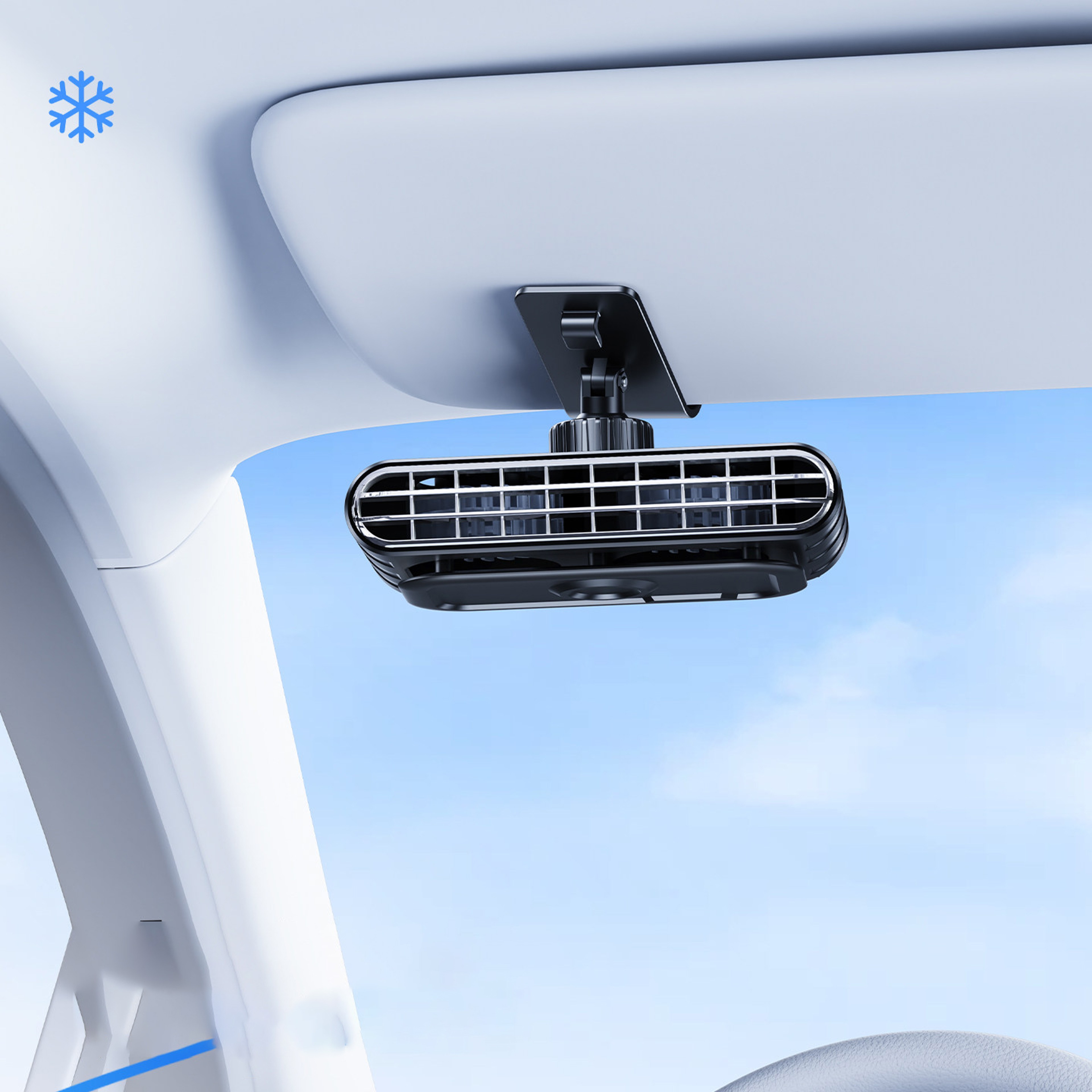 Hipacool Car Clip Fan Rechargeable USB Cooling Fan With 360 Rotation 5 Speeds  30000mAh Battery 0