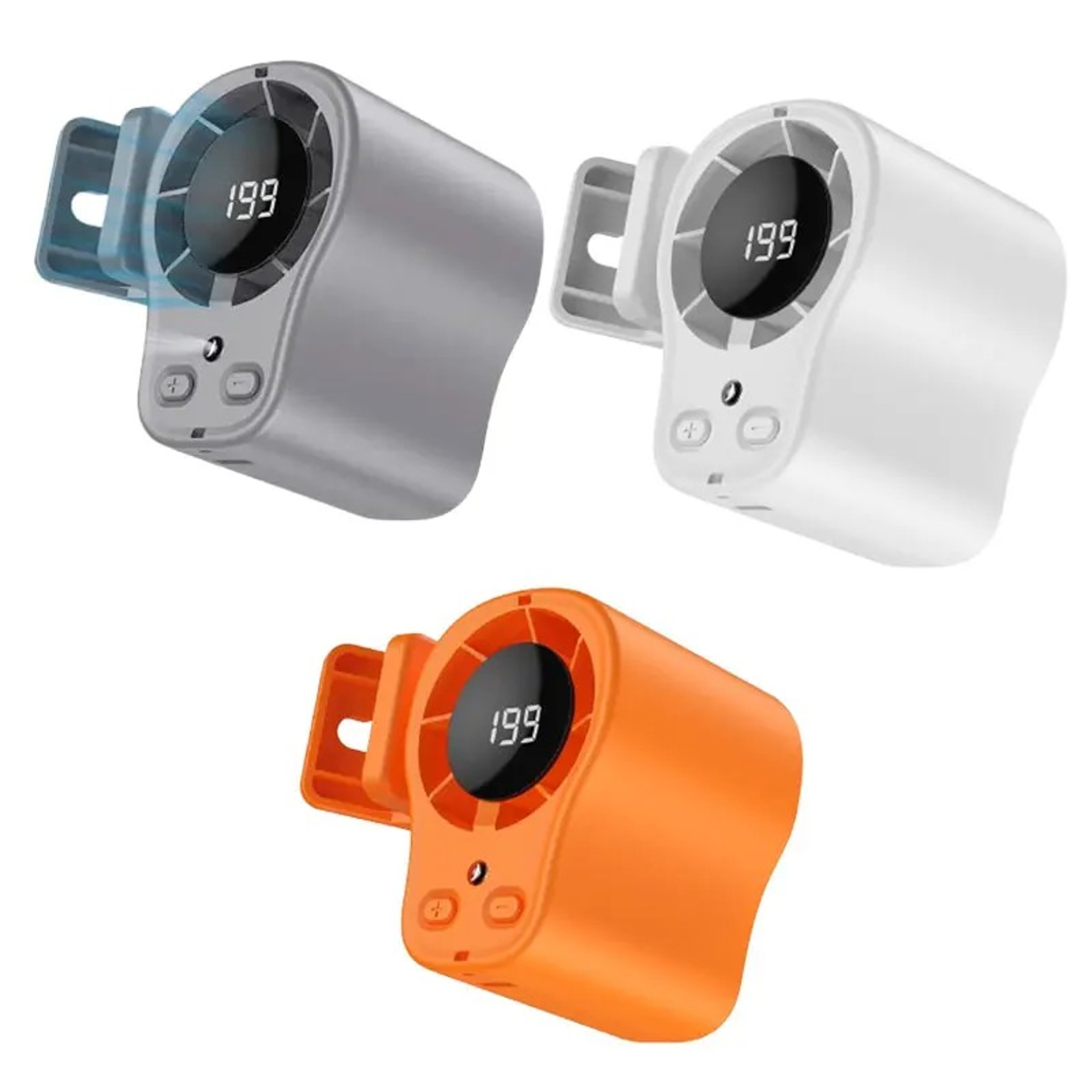 360 Portable Car Fan USB Rechargeable Clip On Fan With LED Display For Car Desk  Camping 5