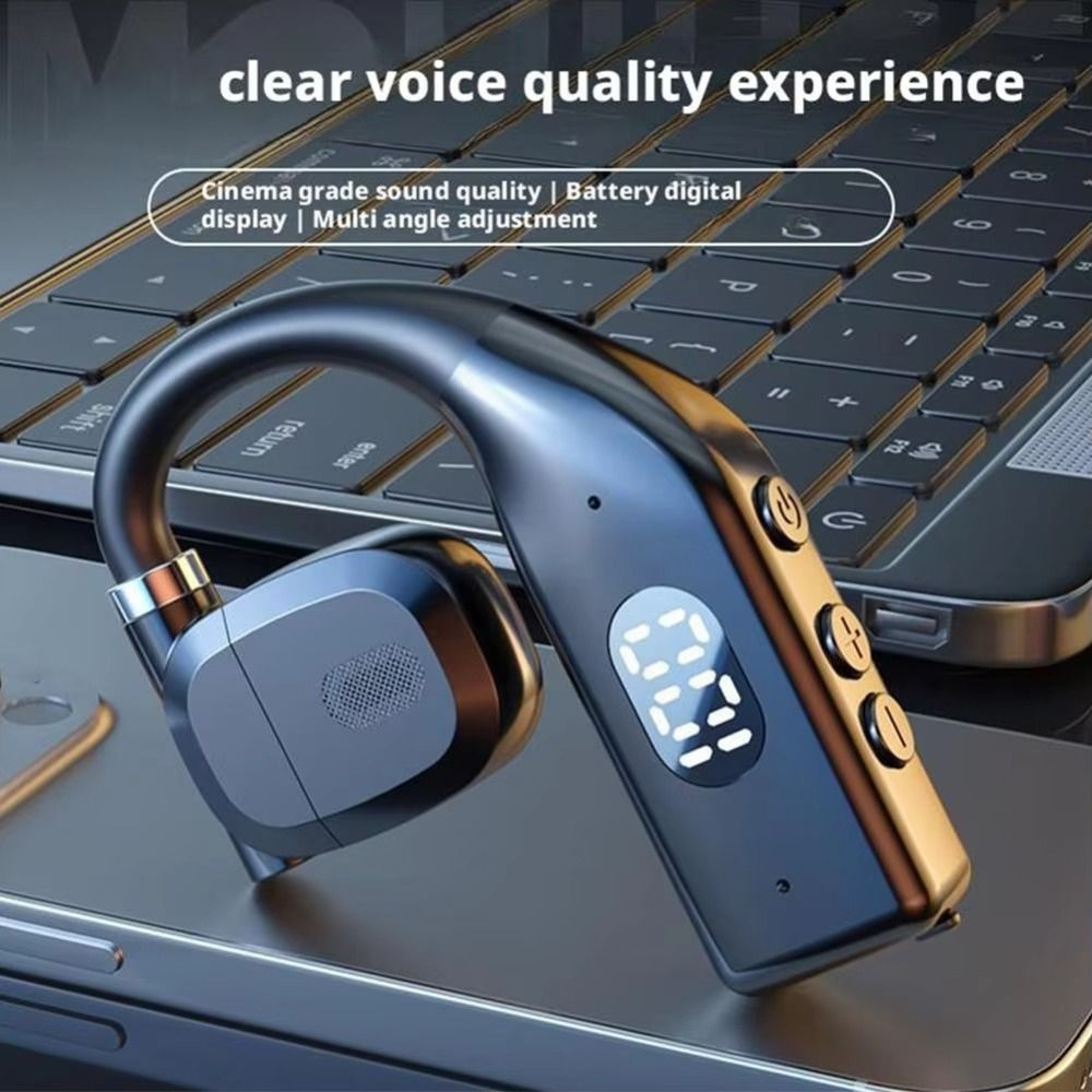 Bluetooth Headphones Wireless Gaming Headset With Earhook Noise Reduction  HD Microphone 1