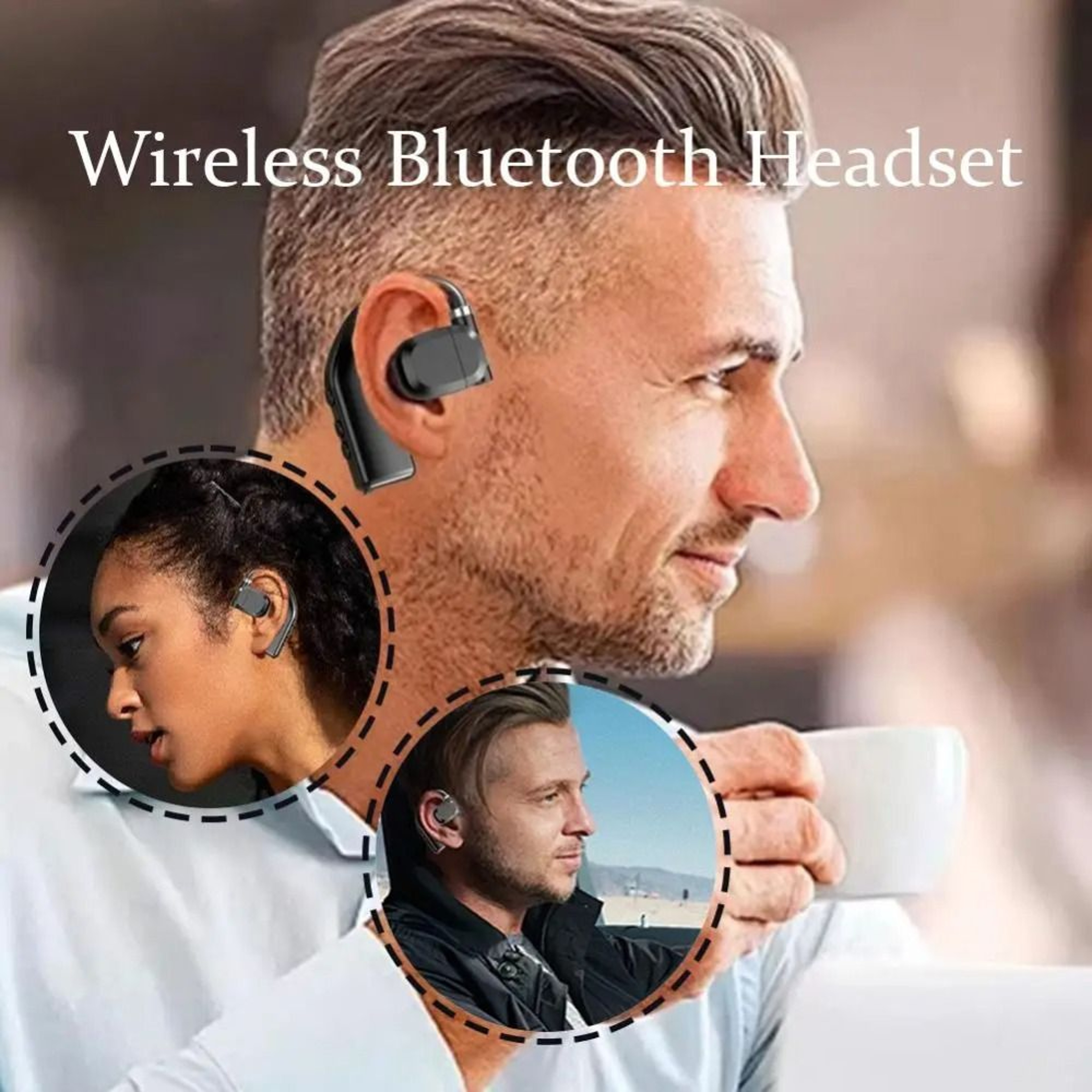 Bluetooth Headphones Wireless Gaming Headset With Earhook Noise Reduction  HD Microphone 3