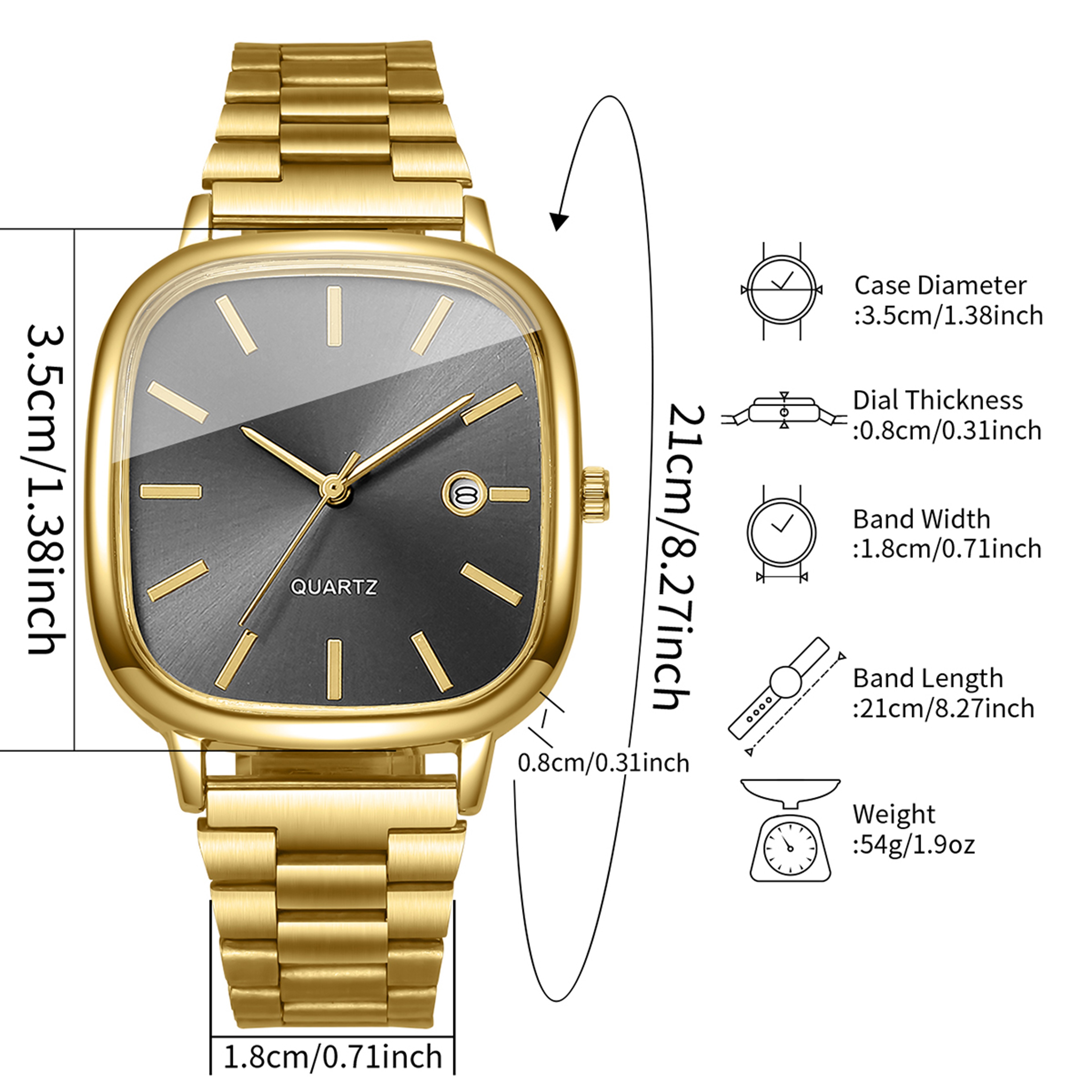 Executive Mens Business Watch With Calendar Quartz Movement  Classic Analog Design 4