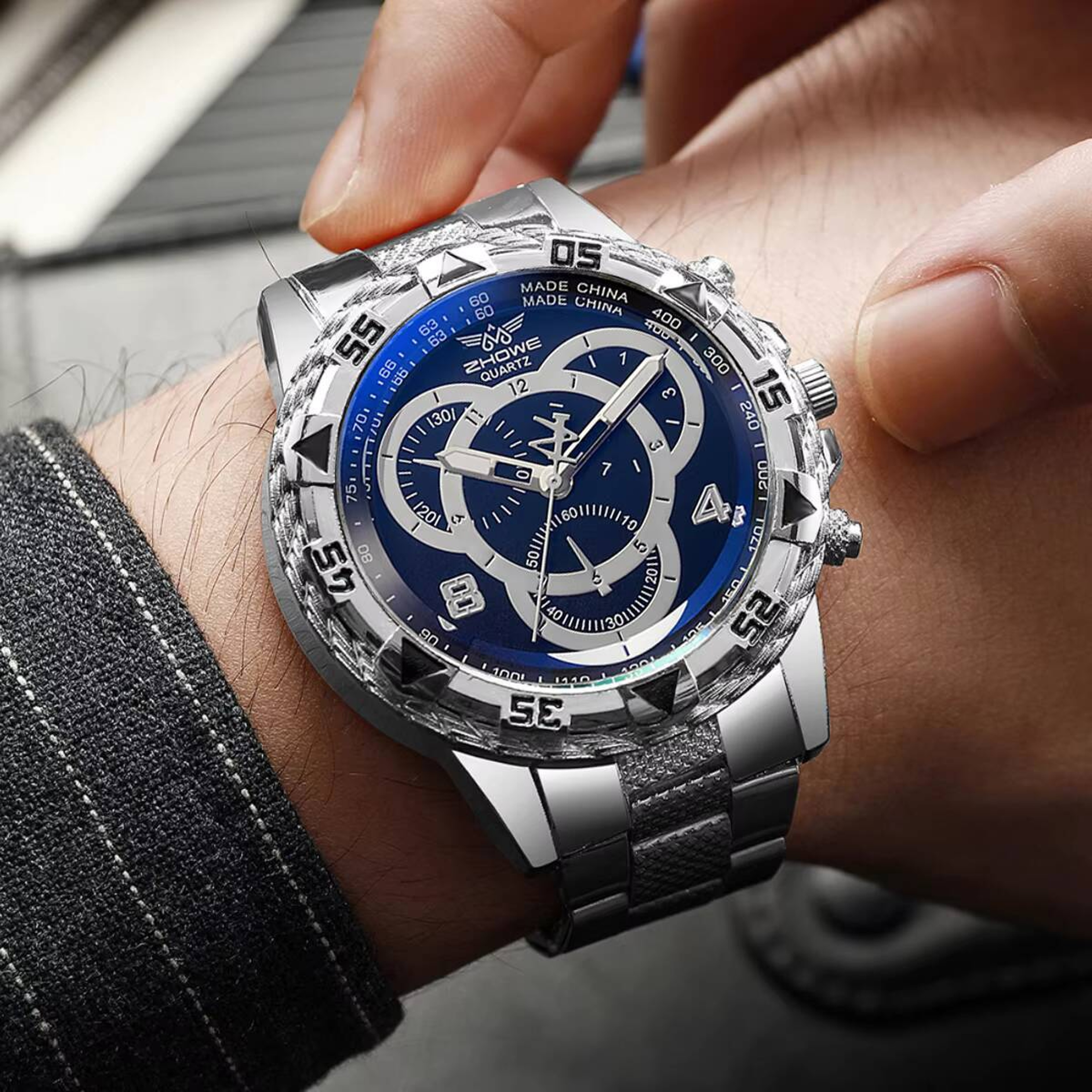 Executive Mens Business Watch With Large Dial Analog Quartz Movement 0