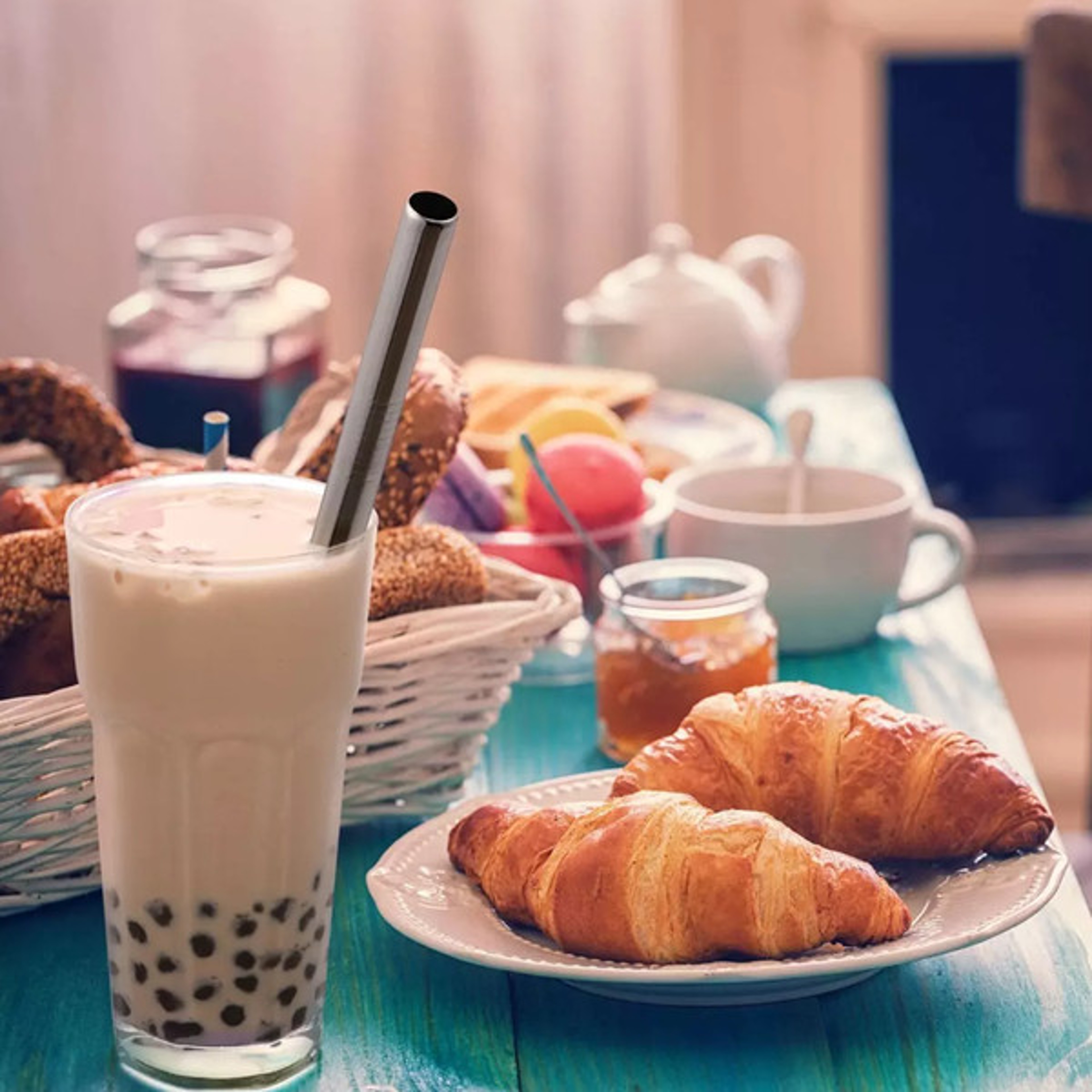Ecofriendly Metal Boba Straw with Case  Brush 1jpg