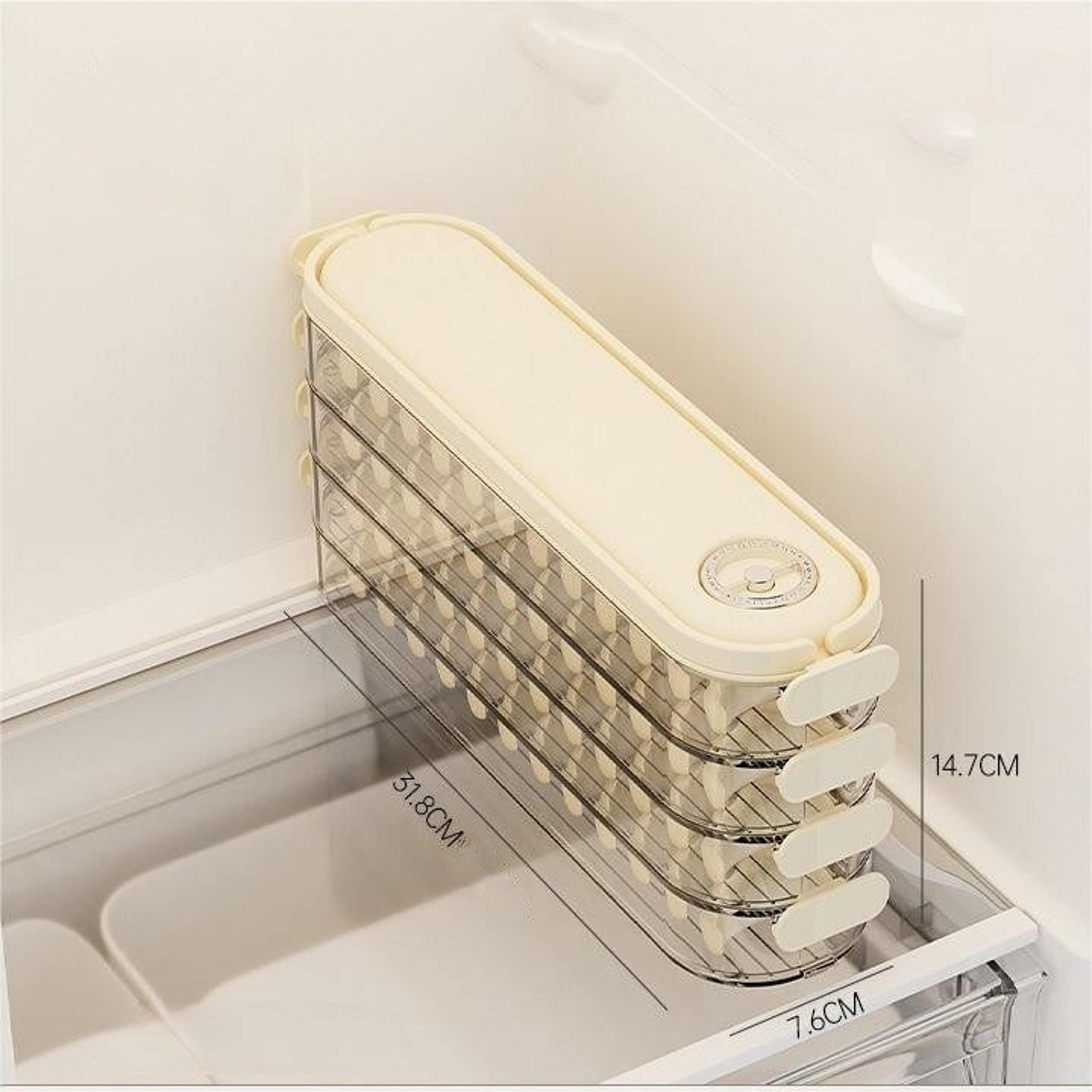Fridge Storage Boxes With Lids 4 Layer white