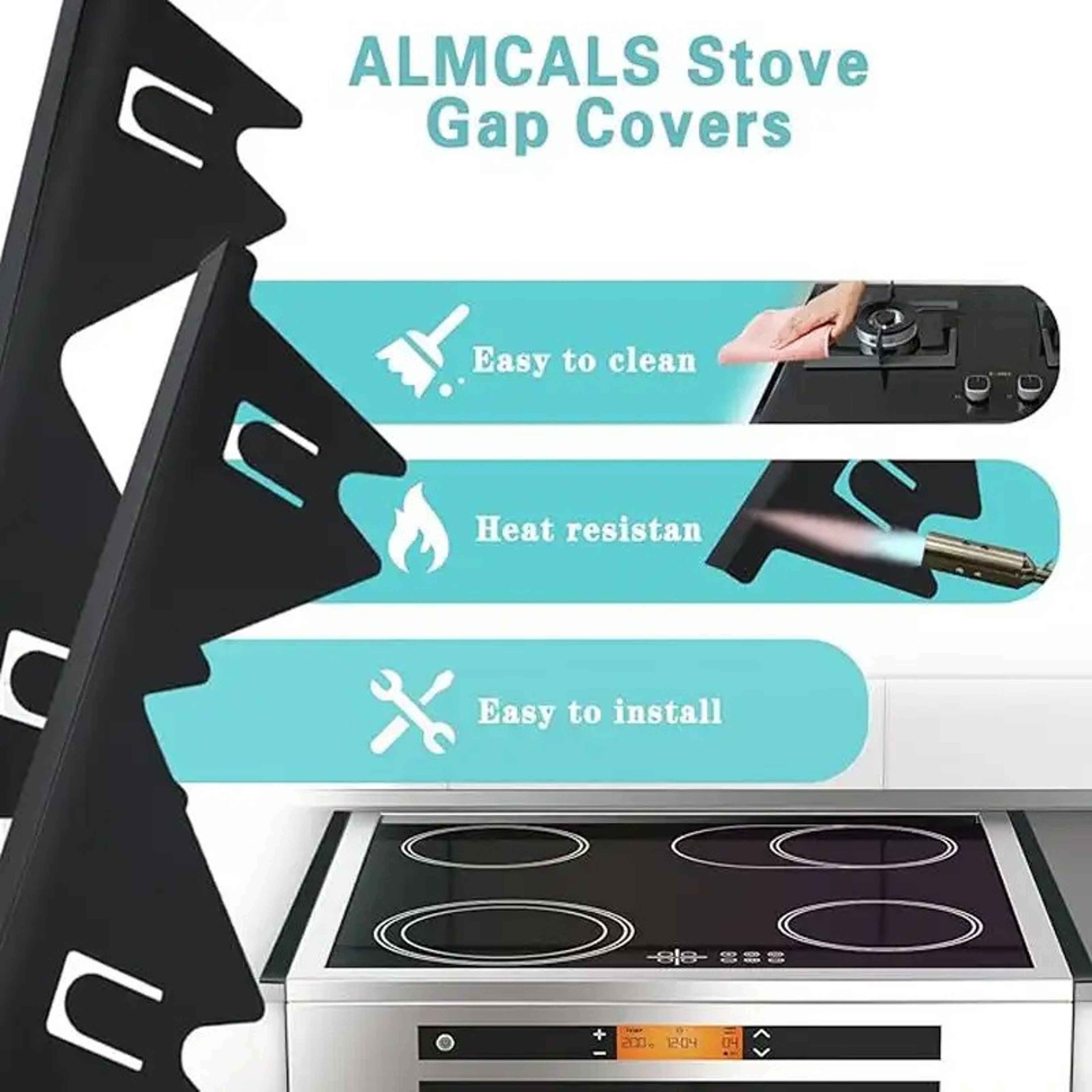 Adjustable Stainless Steel Stove Gap Cover  HeatResistant Retractable Gap Filler 1