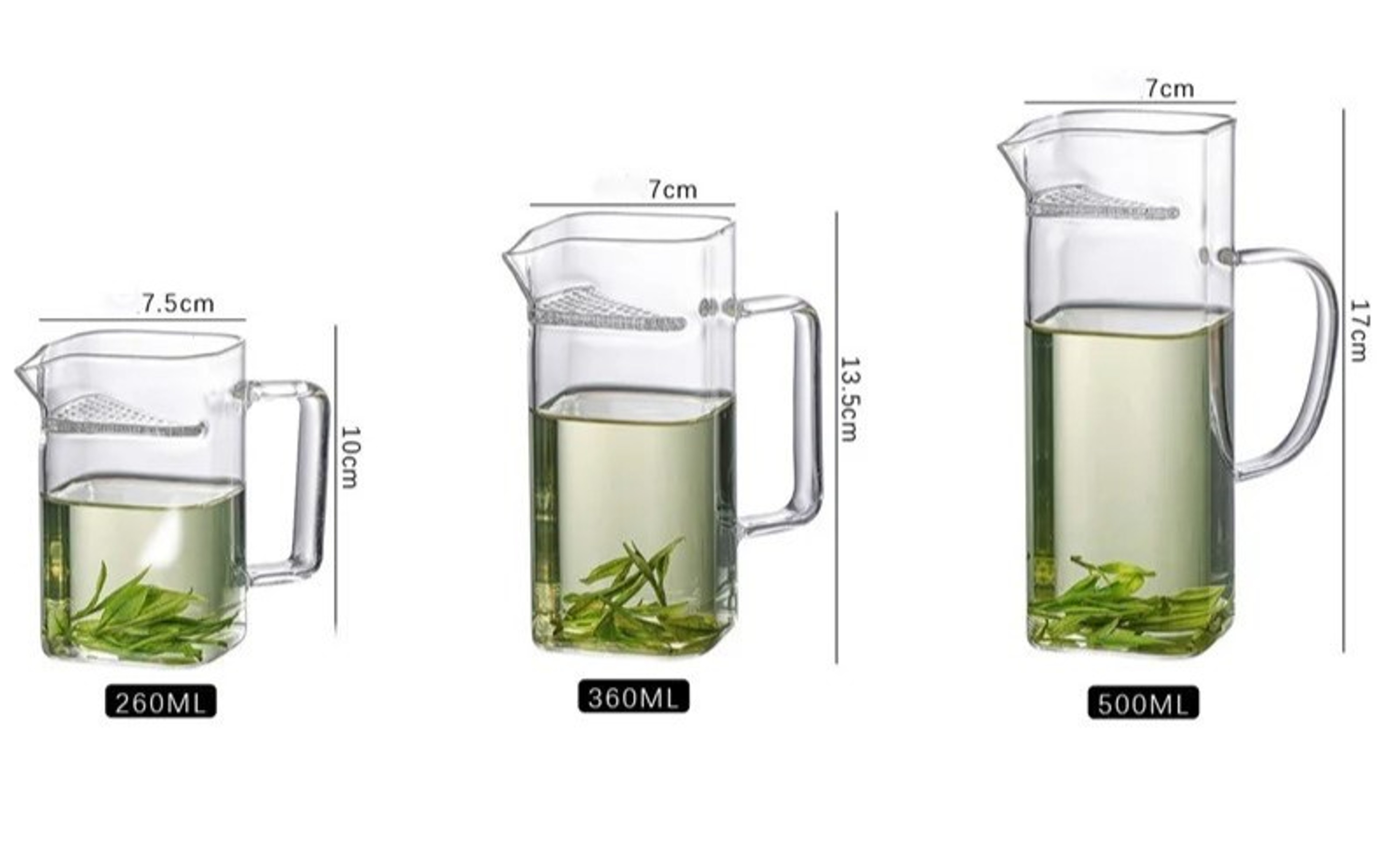 Square Mouth High Borosilicate Glass Tea Pitcher – Heat-Resistant Glass Tea Infuser Mug1 – view 1