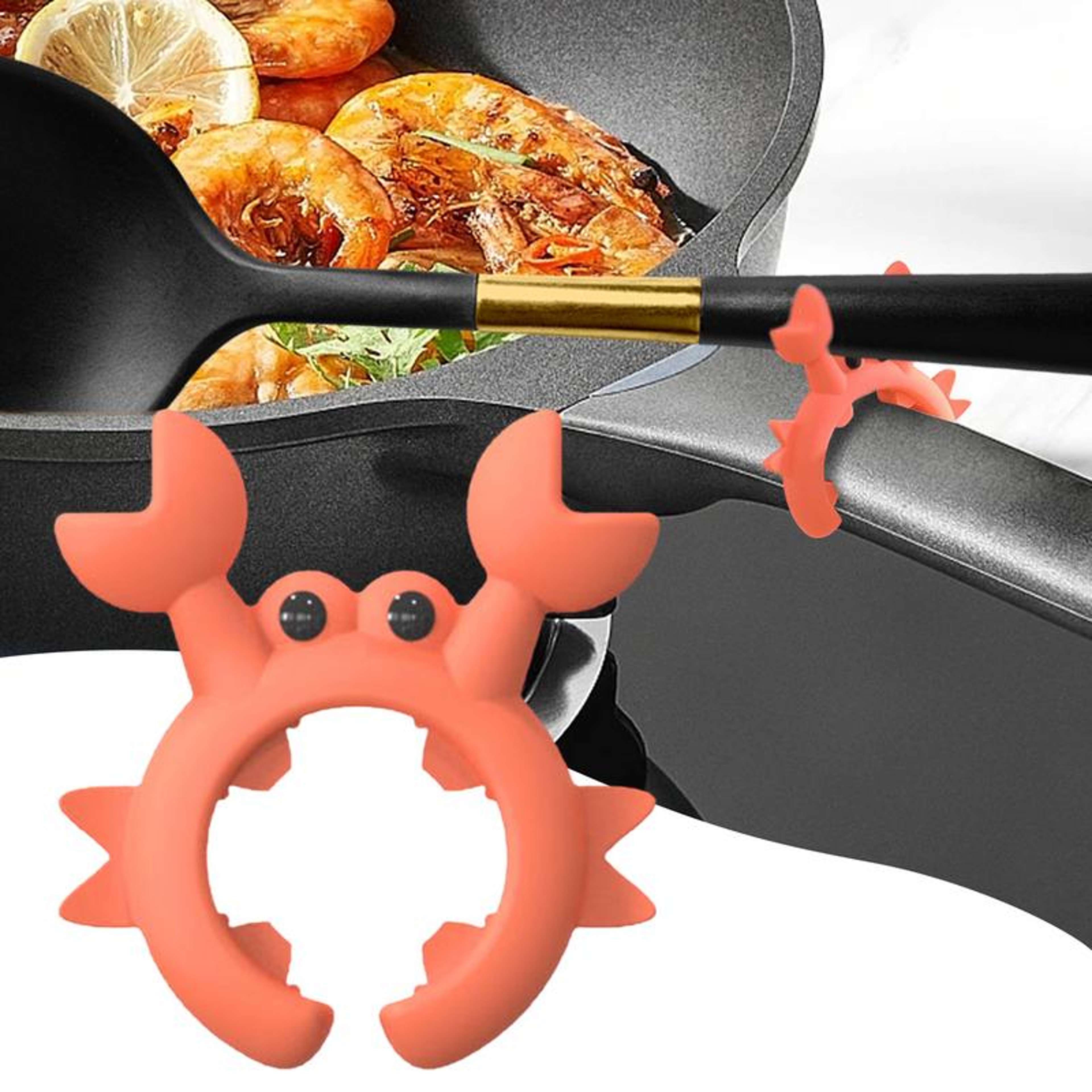 Silicone Utensil Rest,Crab Shaped Spoon Holder for Pots &Pans,Heat Resistant Kitchen Gadget,AntiSlip Stove Top Organizer – view 4