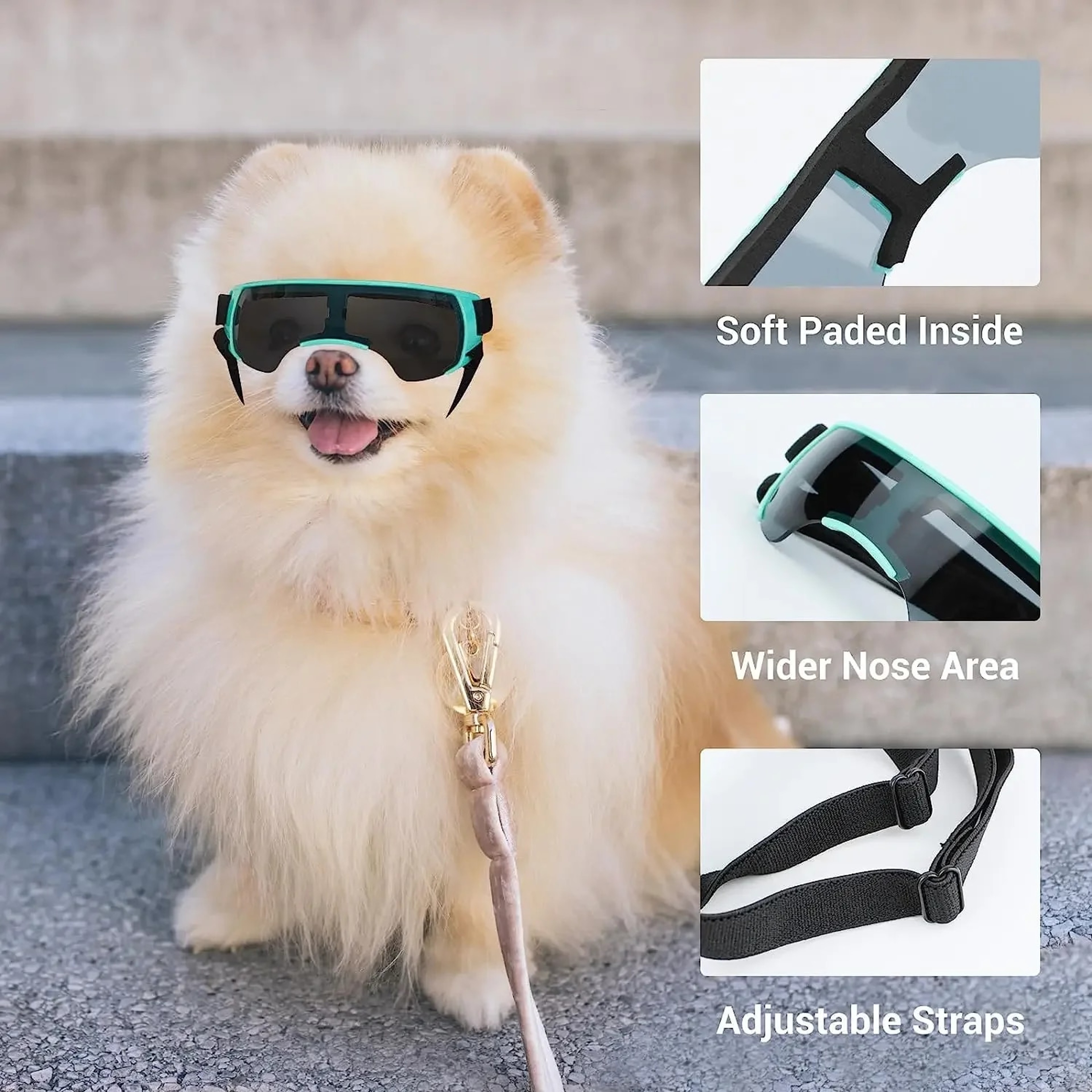 HoZQATUBANDogSunglassesSmallBreedDogGogglesforSmallDogsWindproofAntiUVGlassesforDogs