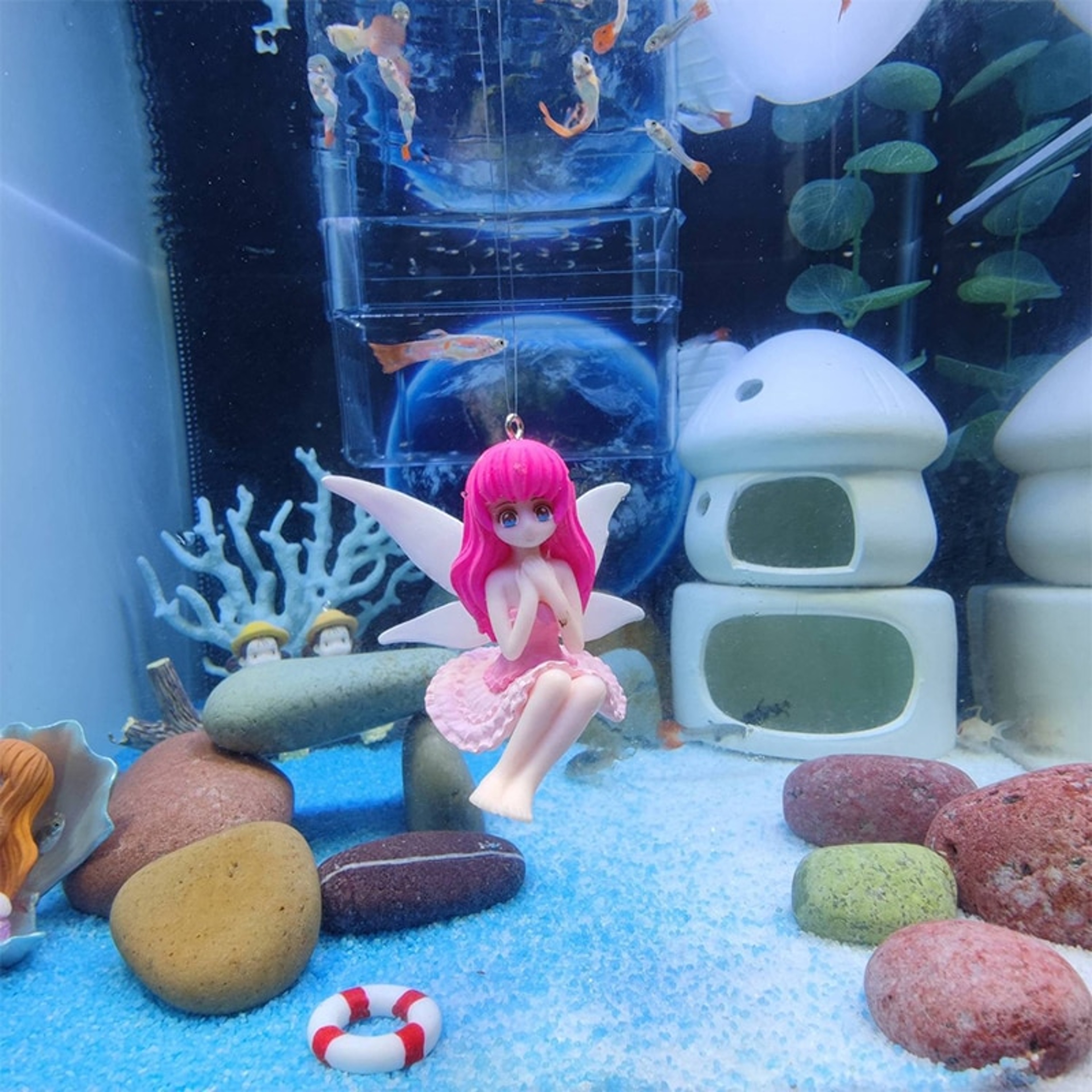 vMGYMiniFloatingDiverAquariumOrnamentsFishTankDecorationSmallFloatingBallAquariumAccesso