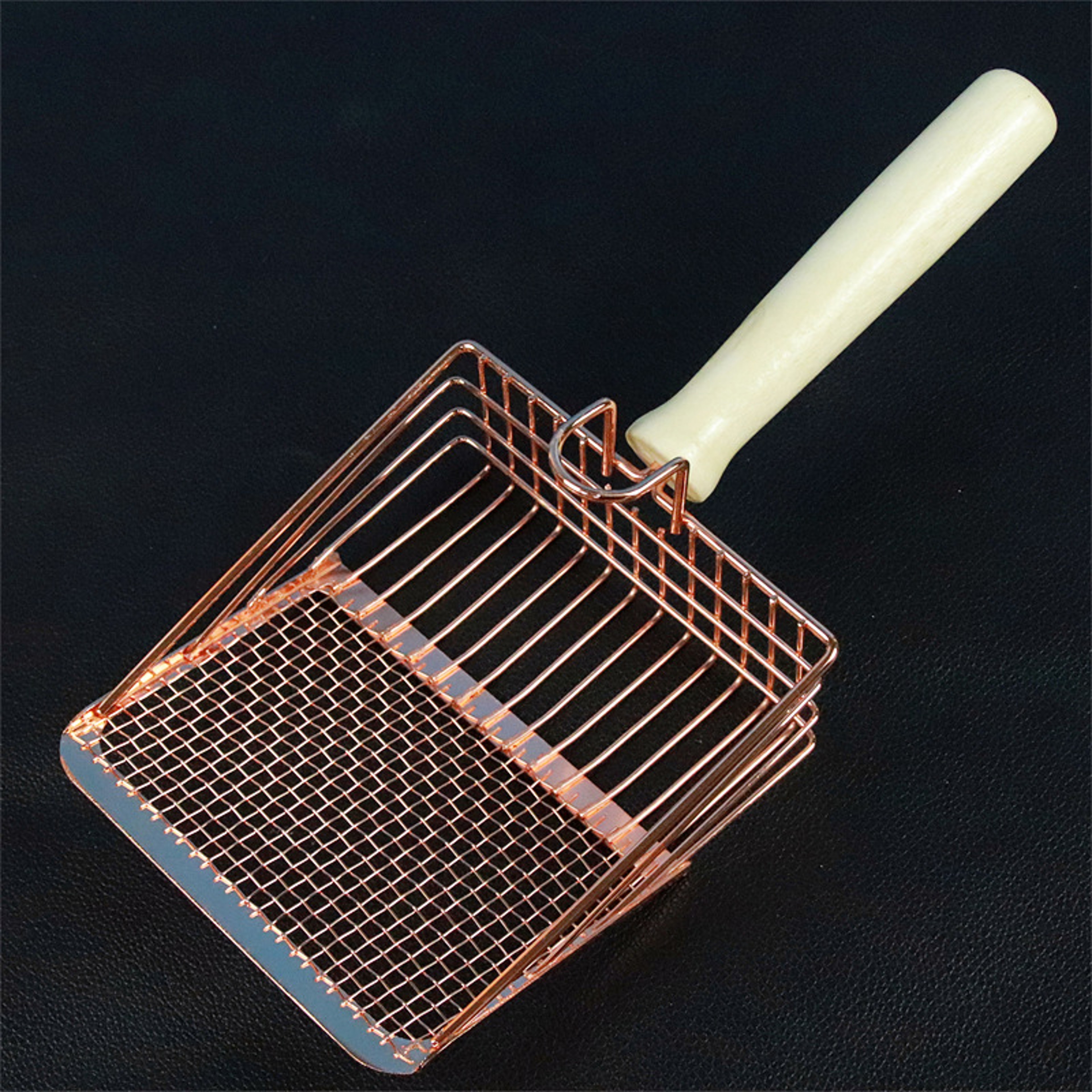 Stainless Steel Cat Litter Shovel – Rust-Proof & Washable Toilet Cleaning Scoop with Wooden Handle – view 8