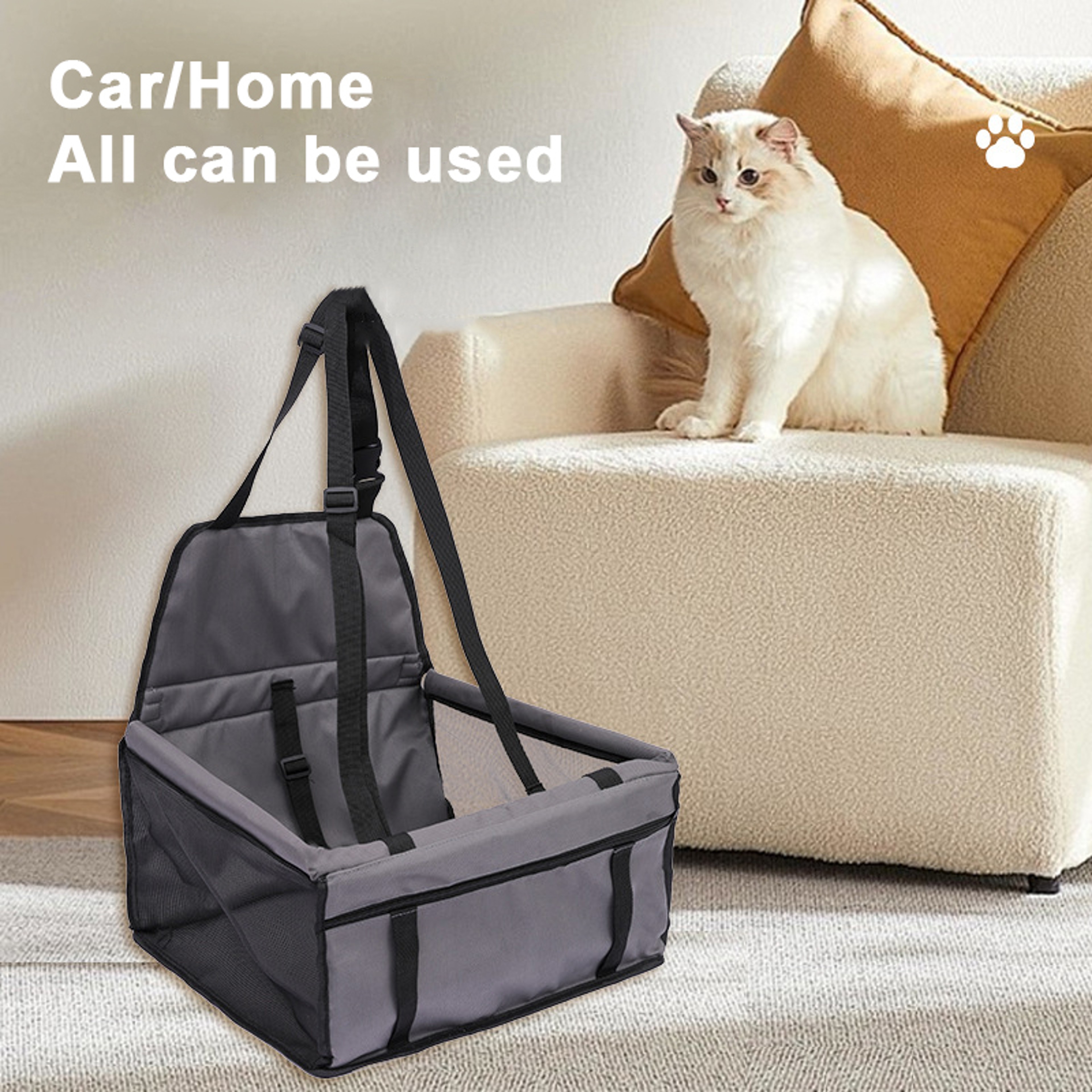 Premium Dog Car Seat Cover Foldable Travel Pet Booster With Safety Belt  Breathable Mesh 6