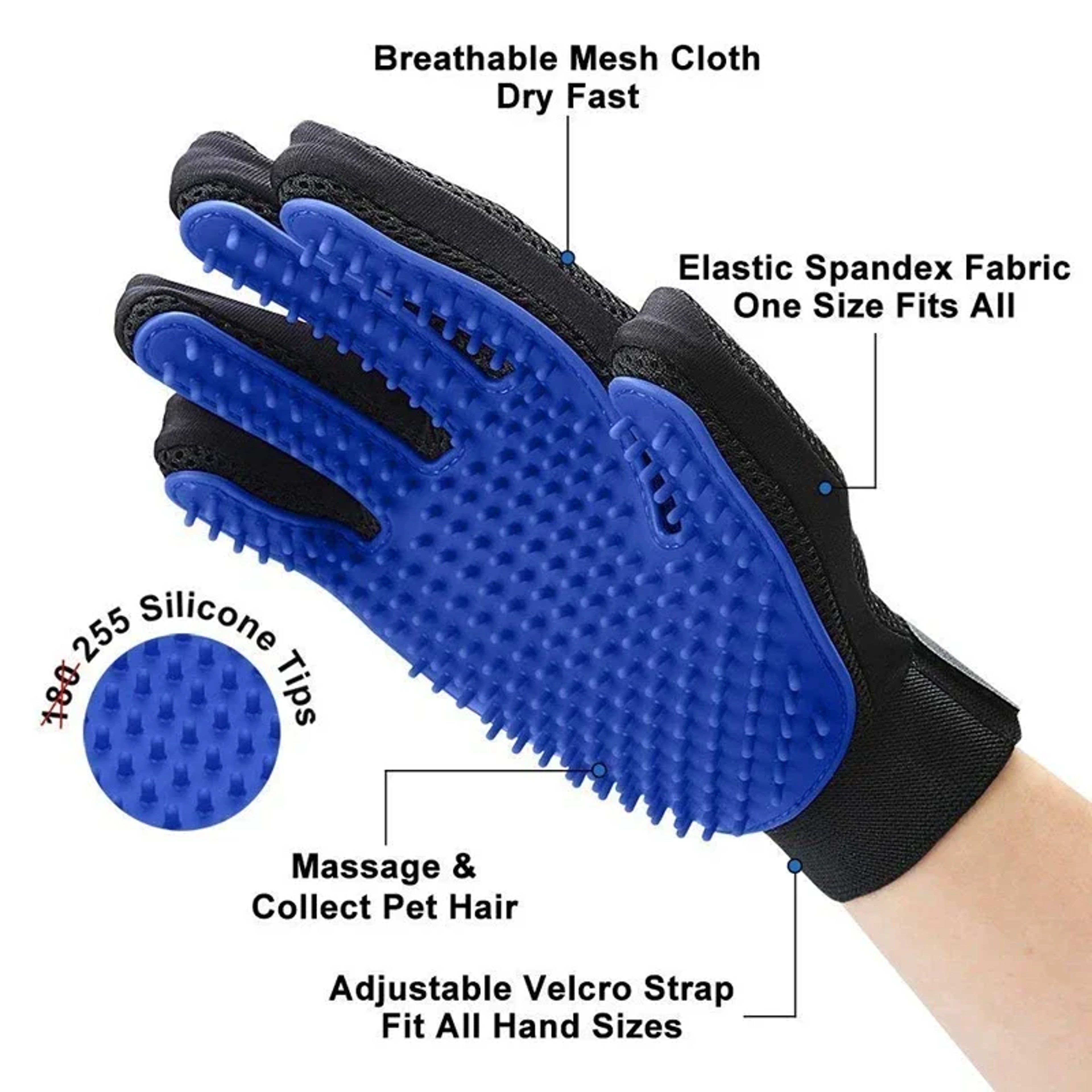 Pet Grooming Glove For Cats  Dogs  Pet Grooming Glove For Shedding Bathing  Massage 2