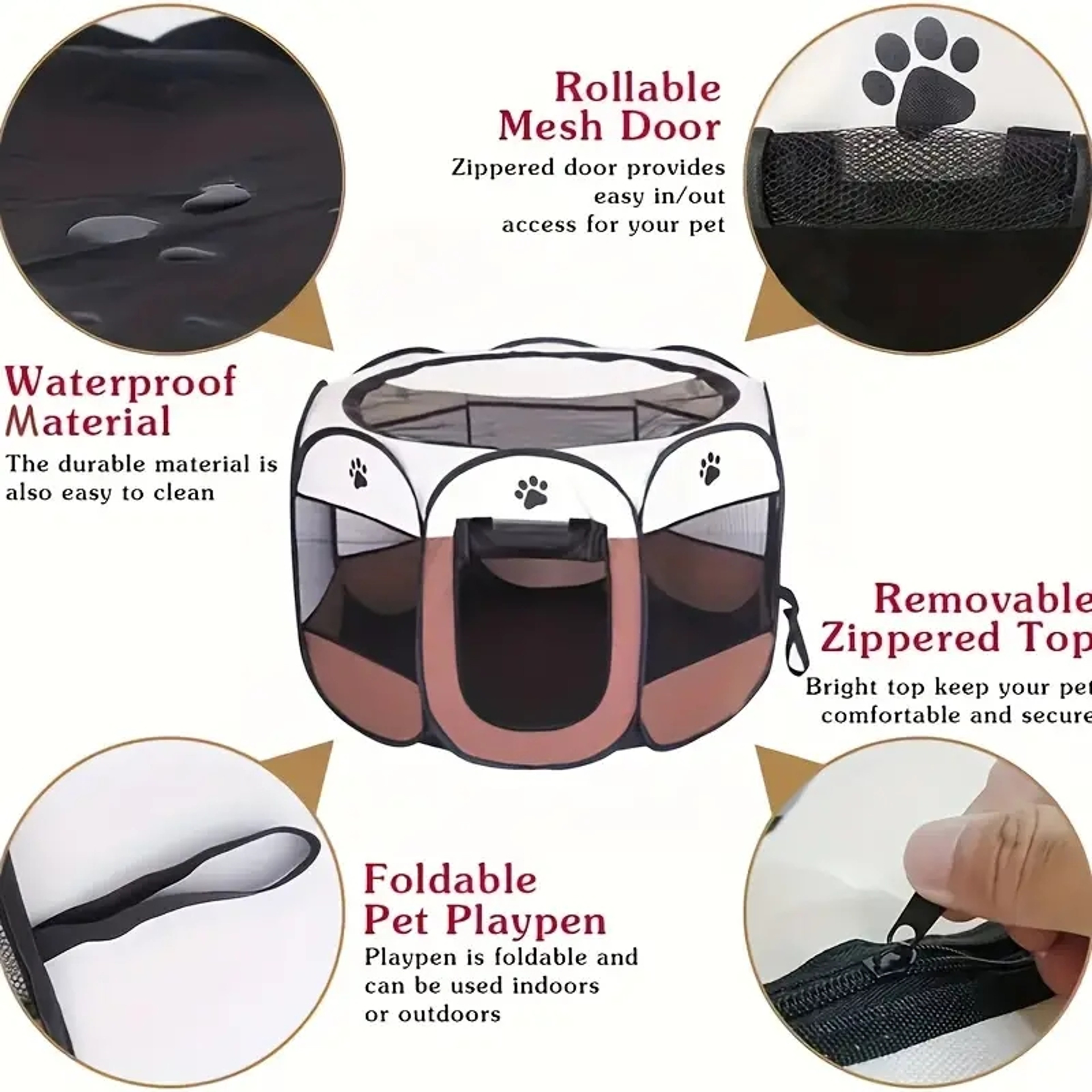 Foldable Cat Maternity Tent Kennel Waterproof Oxford Cloth Pet Enclosure – view 3
