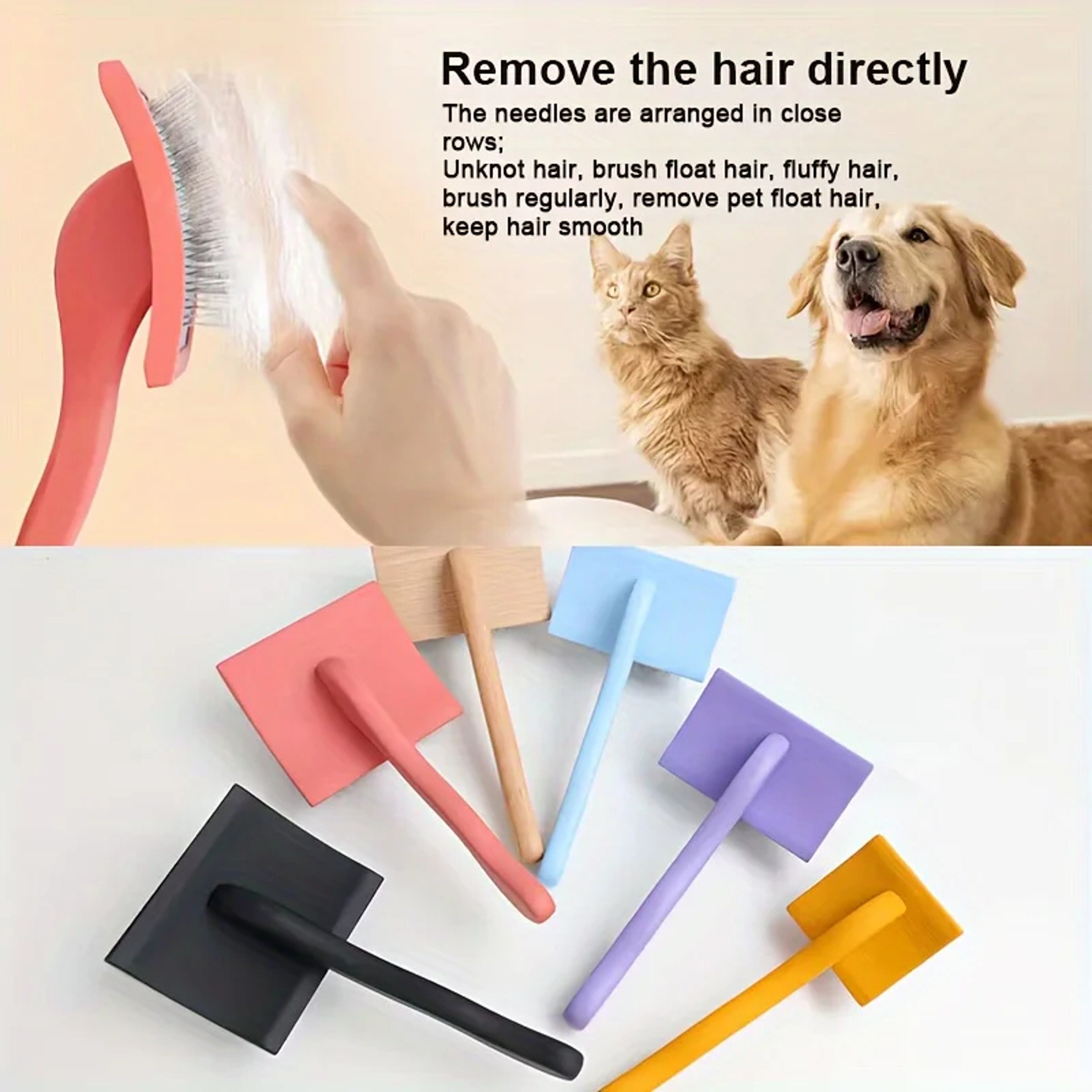 Extra Long Pin Slicker Brush for Doodles, Dogs & Cats Deshedding and Detangling Grooming Tool – view 4