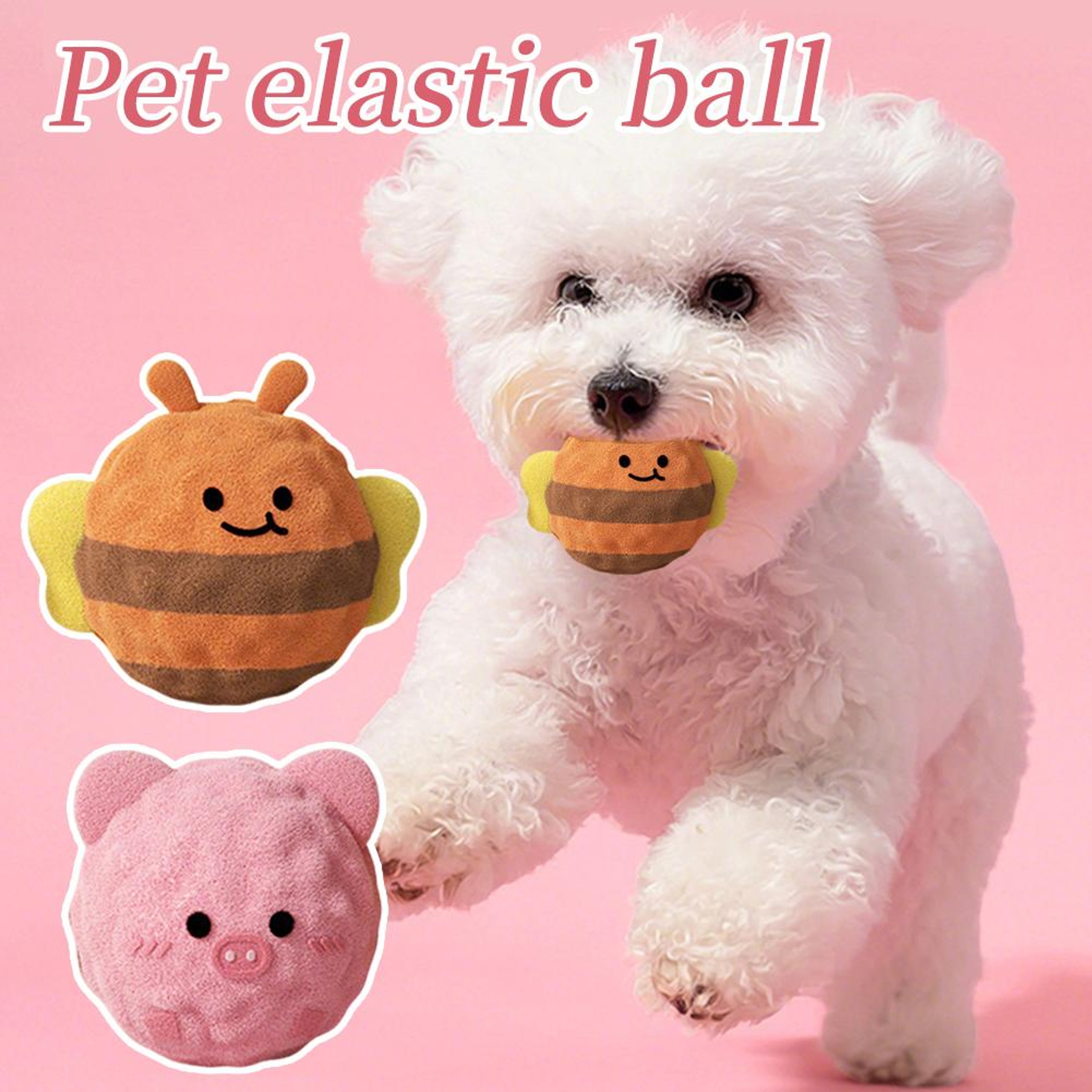 Cartoon Squeaky Dog Chew Toy Plush Ball for Teething, Dental Cleaning & Interactive Play – view 3