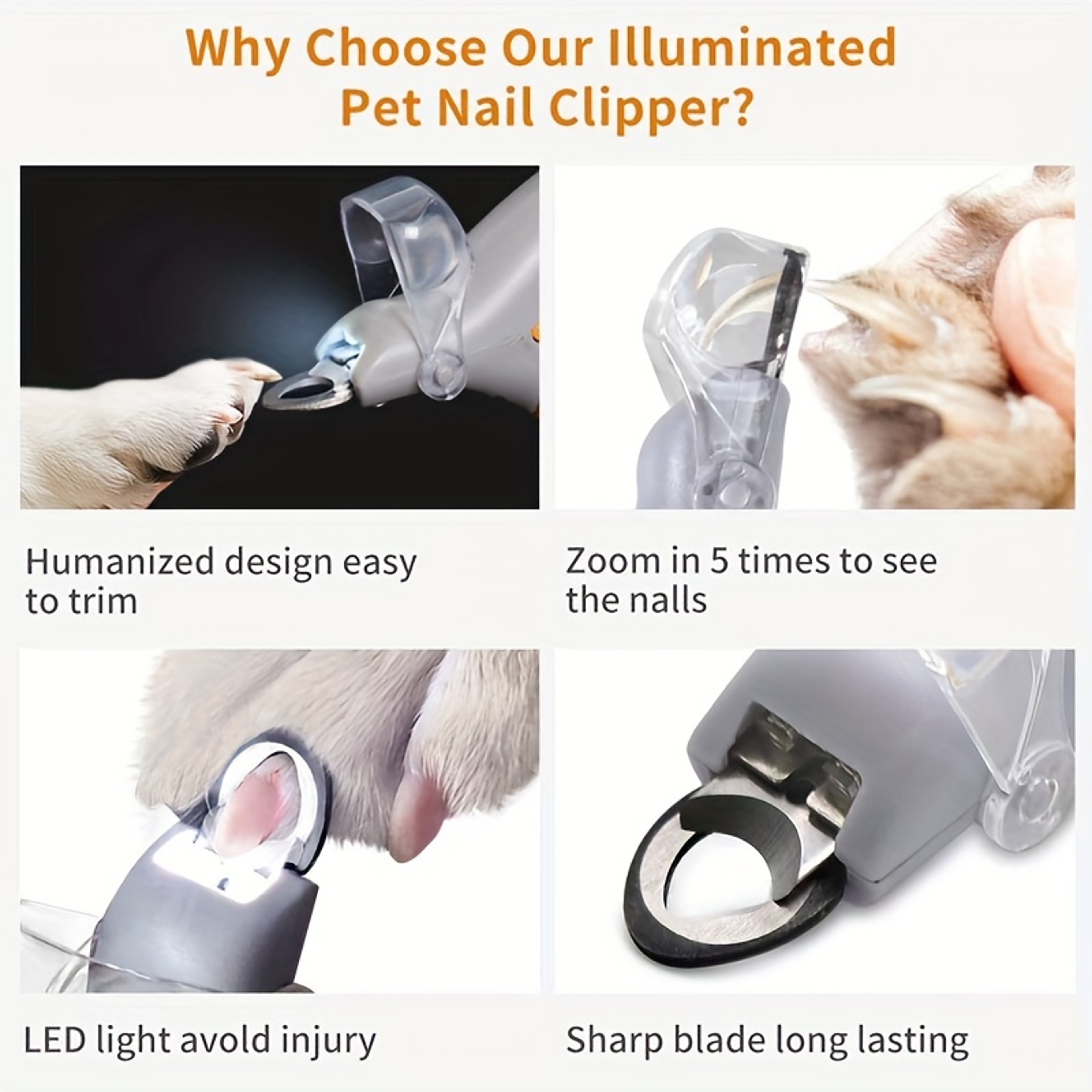 Professional LED Pet Nail Clippers & Trimmer for Dogs, Cats & Small Animals – view 6