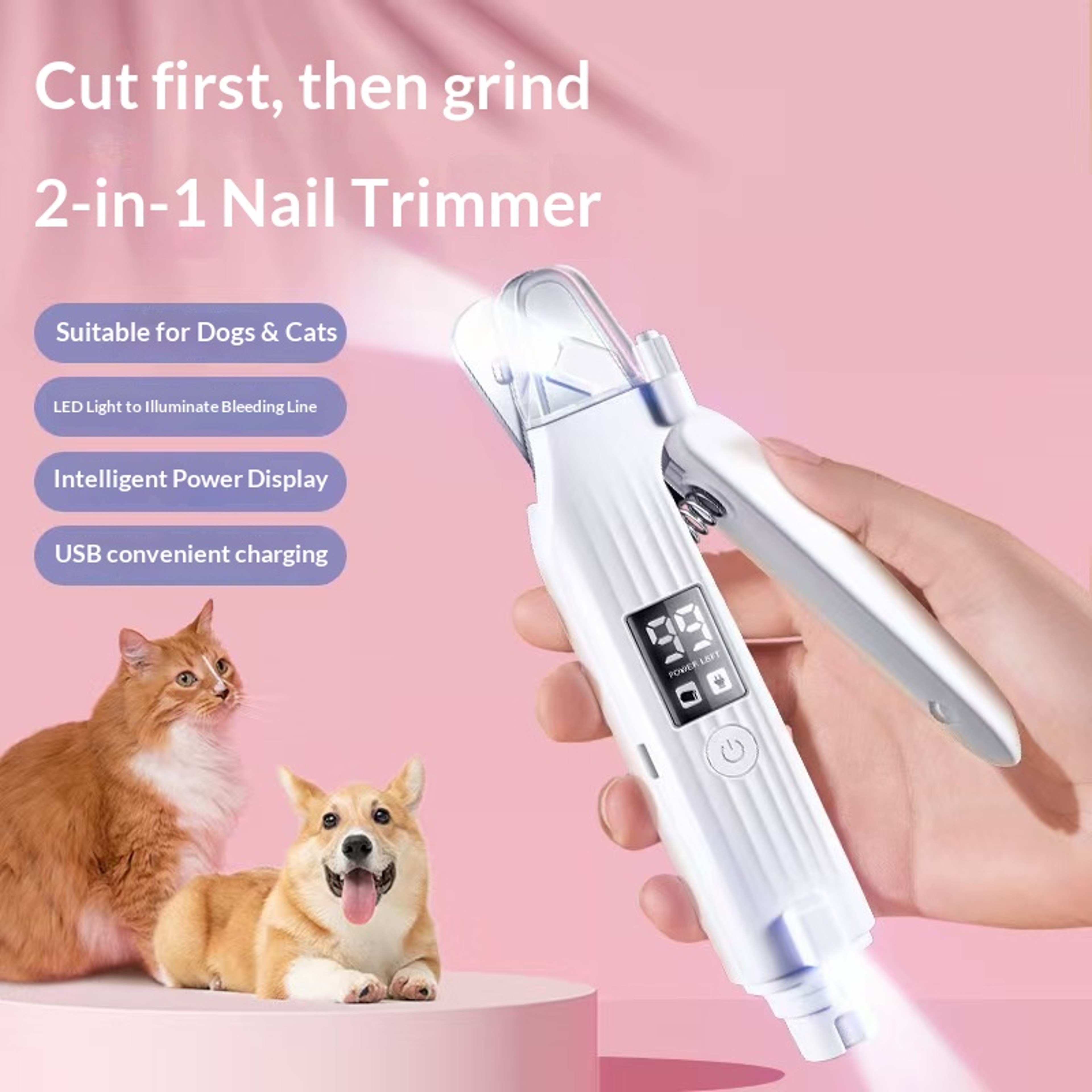 Premium Pet Nail Clippers for Cats & Dogs with Safety Guard – view 2