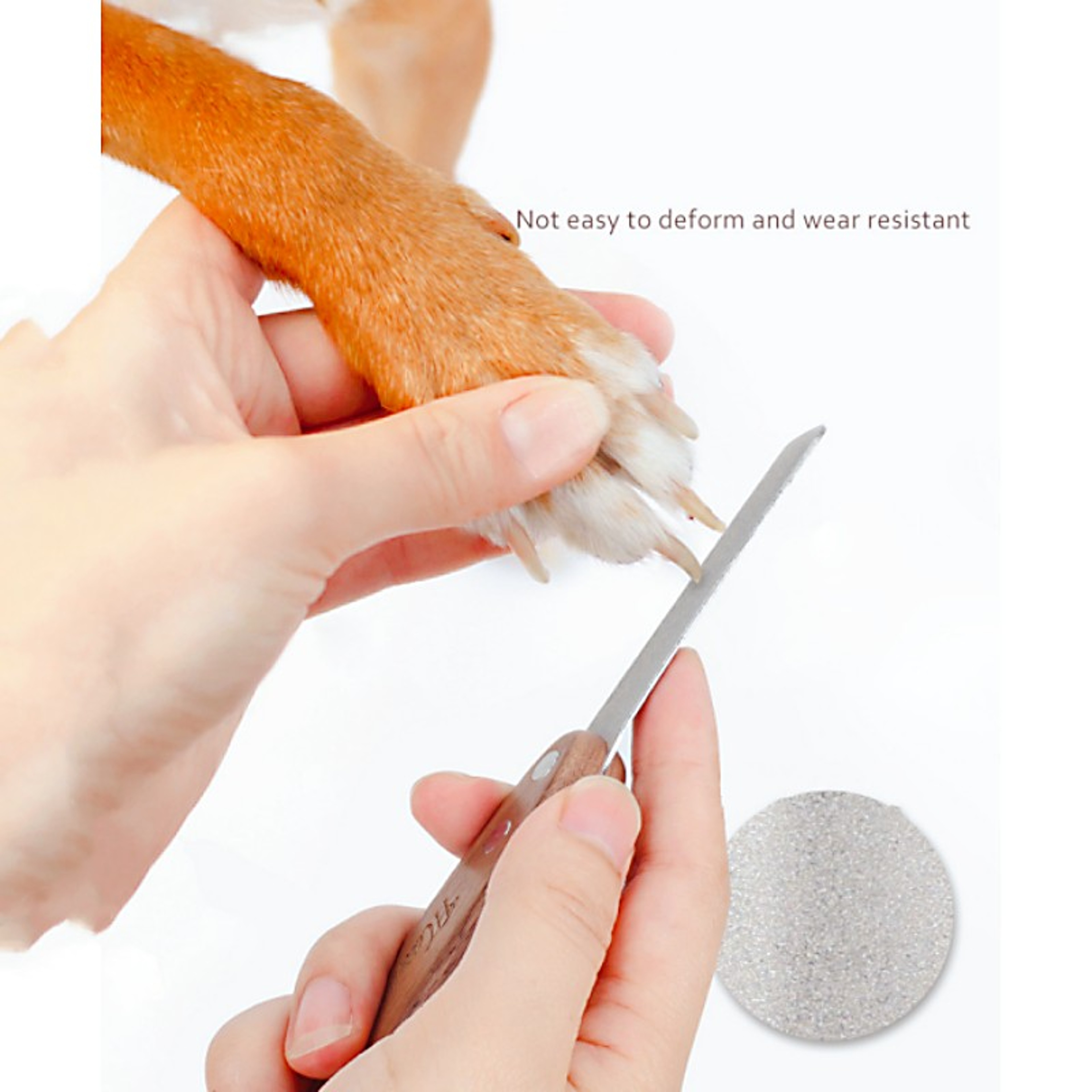 Premium Wooden Handle Dog Nail Grinder  Stainless Steel Nail Trimmer 1