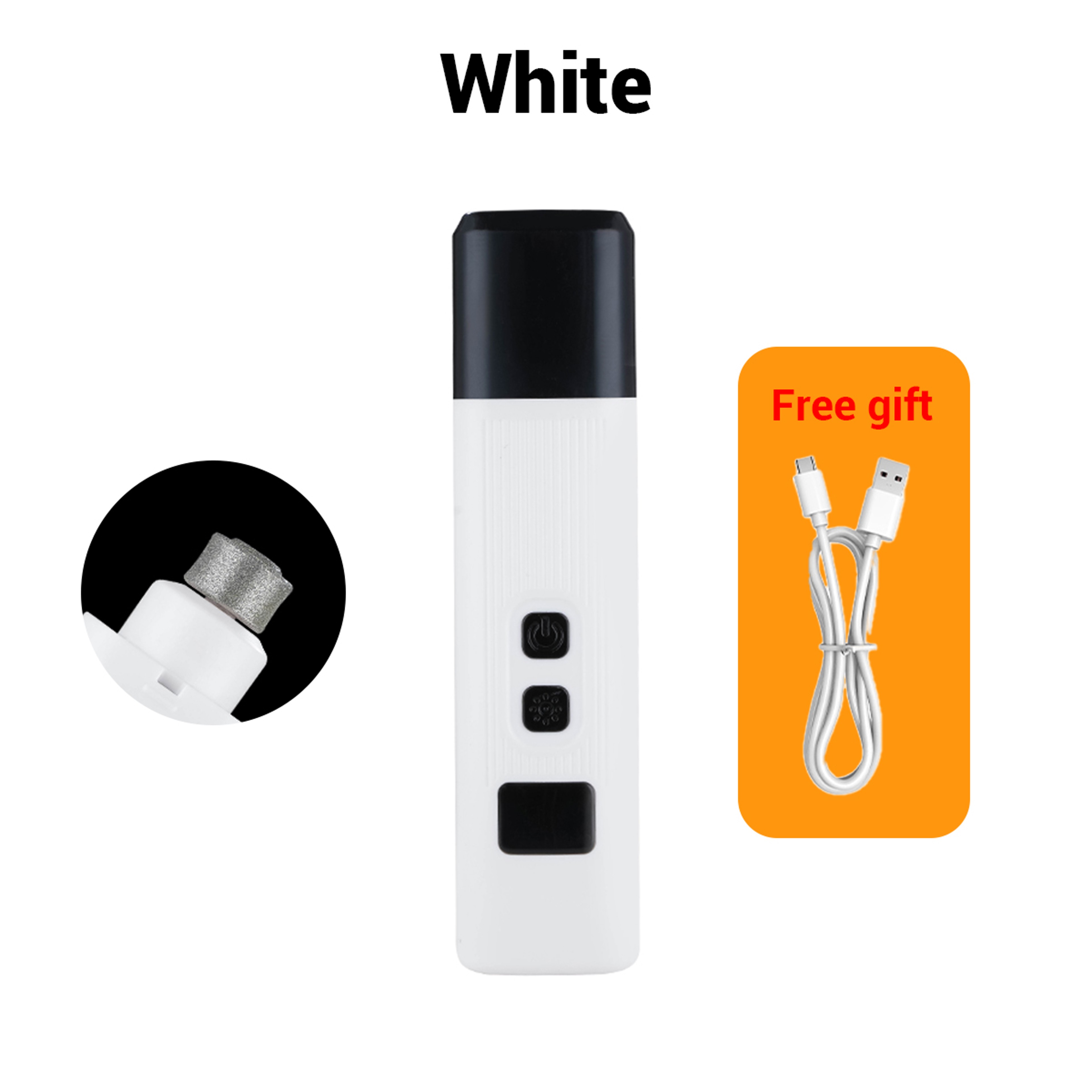 Rechargeable Dog Nail Grinder  LED Pet Nail Clippers Quiet Grooming Tool 6