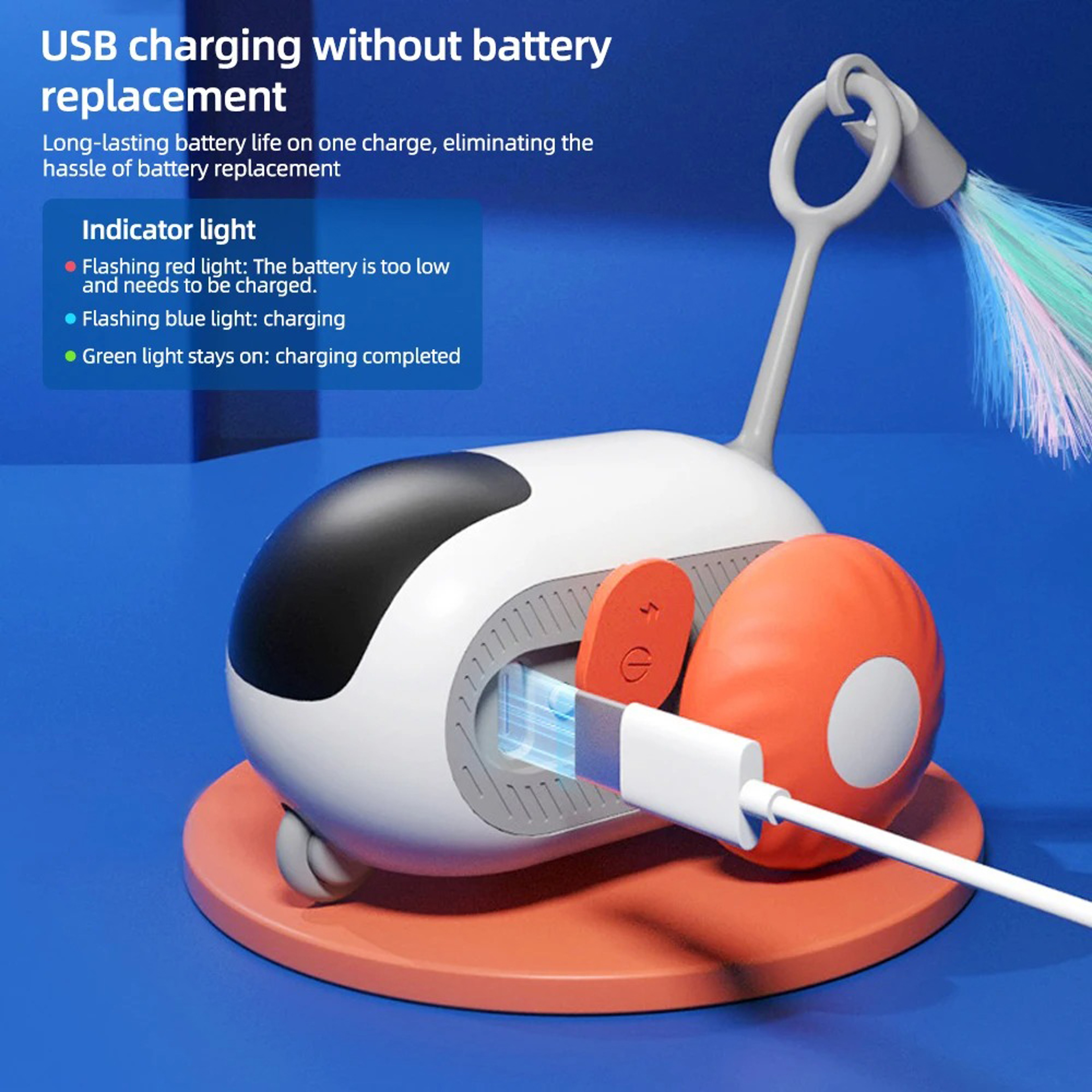 Smart Remote Control Cat Toy Car Automatic Rolling Interactive Pet Toy – view 3