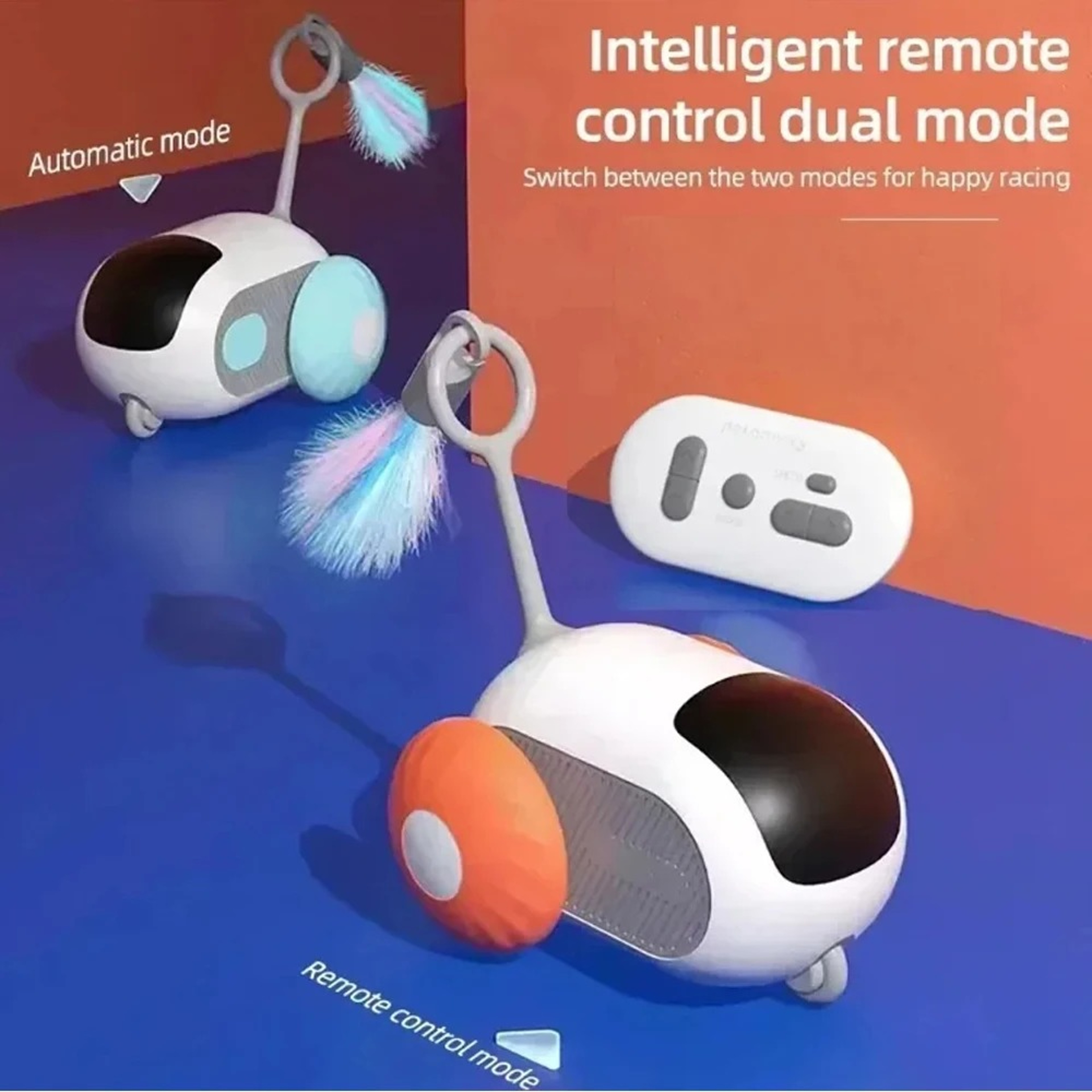 Smart Remote Control Cat Toy Car Automatic Rolling Interactive Pet Toy – view 5