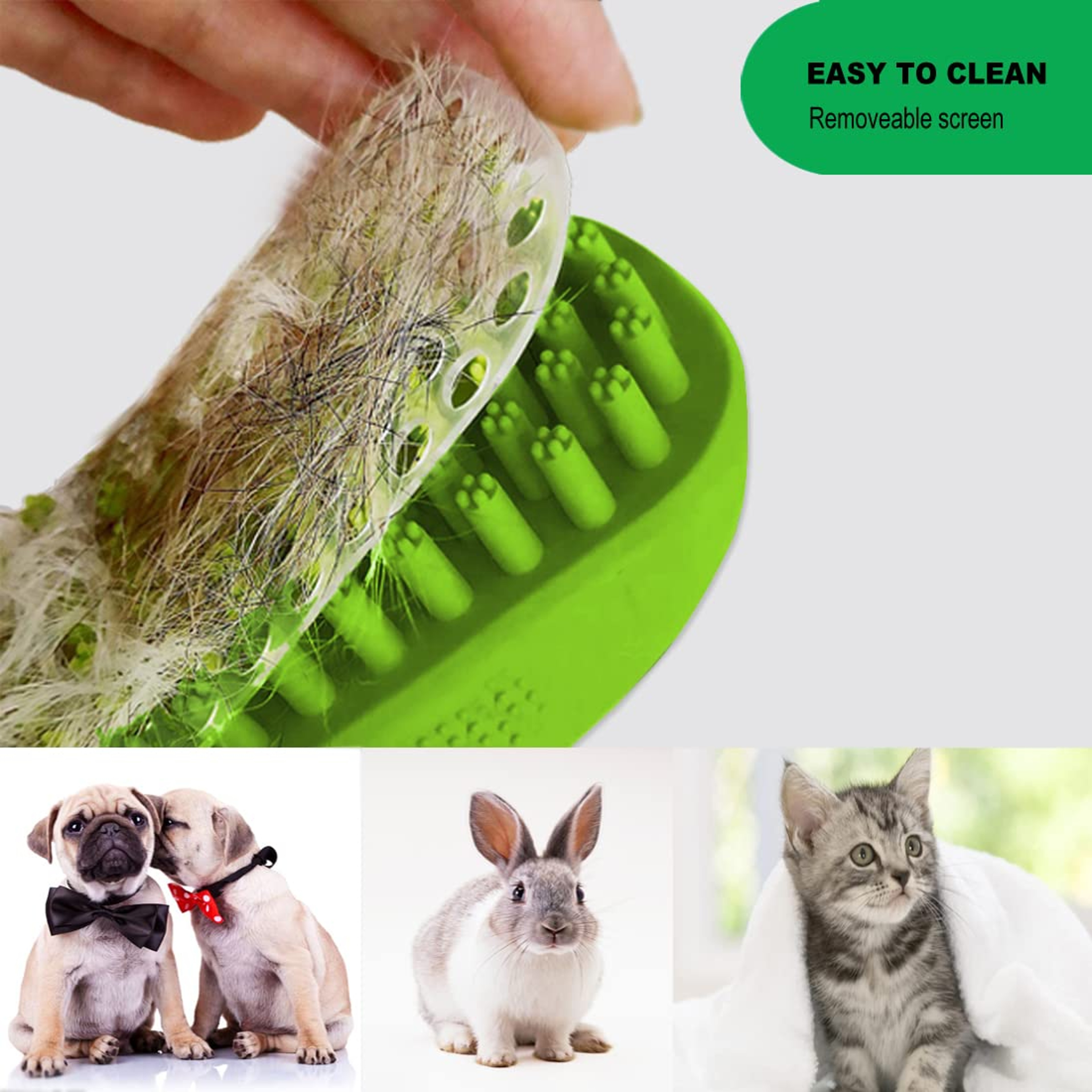 Premium Pet Bath  Massage Grooming Brush For Dogs  Cats 5