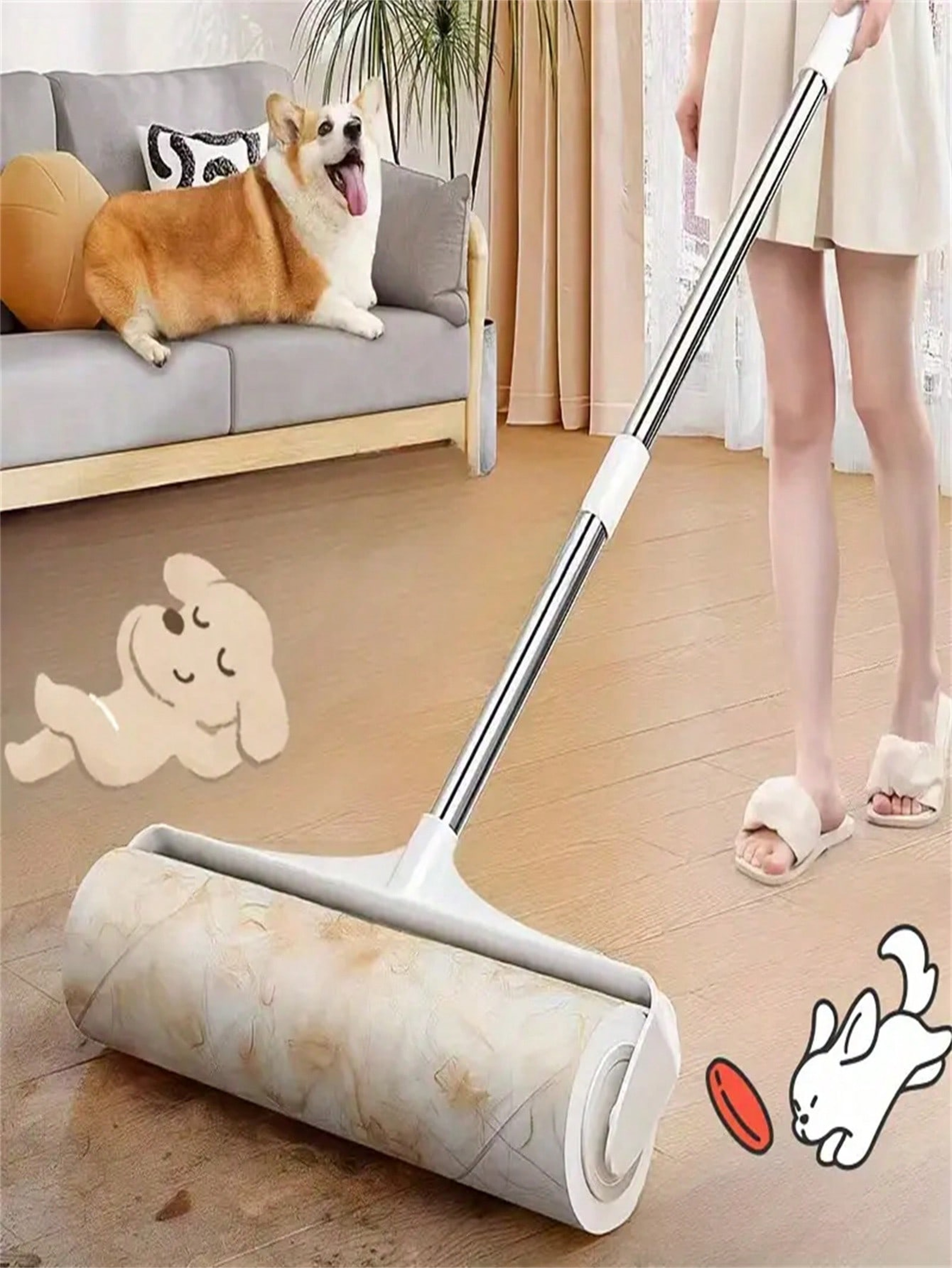 Ultimate Pet Hair Remover Set Long Handle Roller & Reusable Brushes – view 1