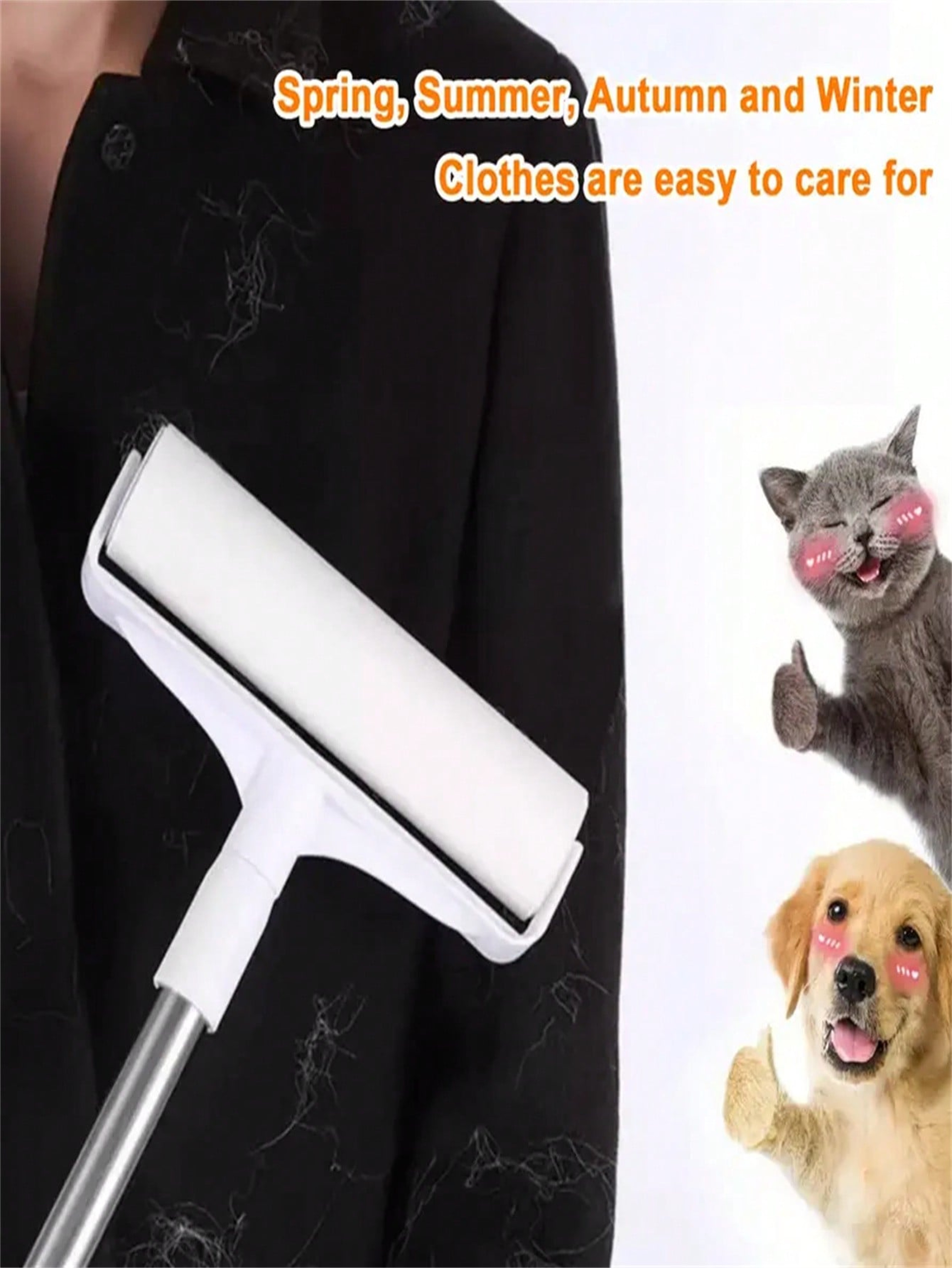 Ultimate Pet Hair Remover Set Long Handle Roller & Reusable Brushes – view 5