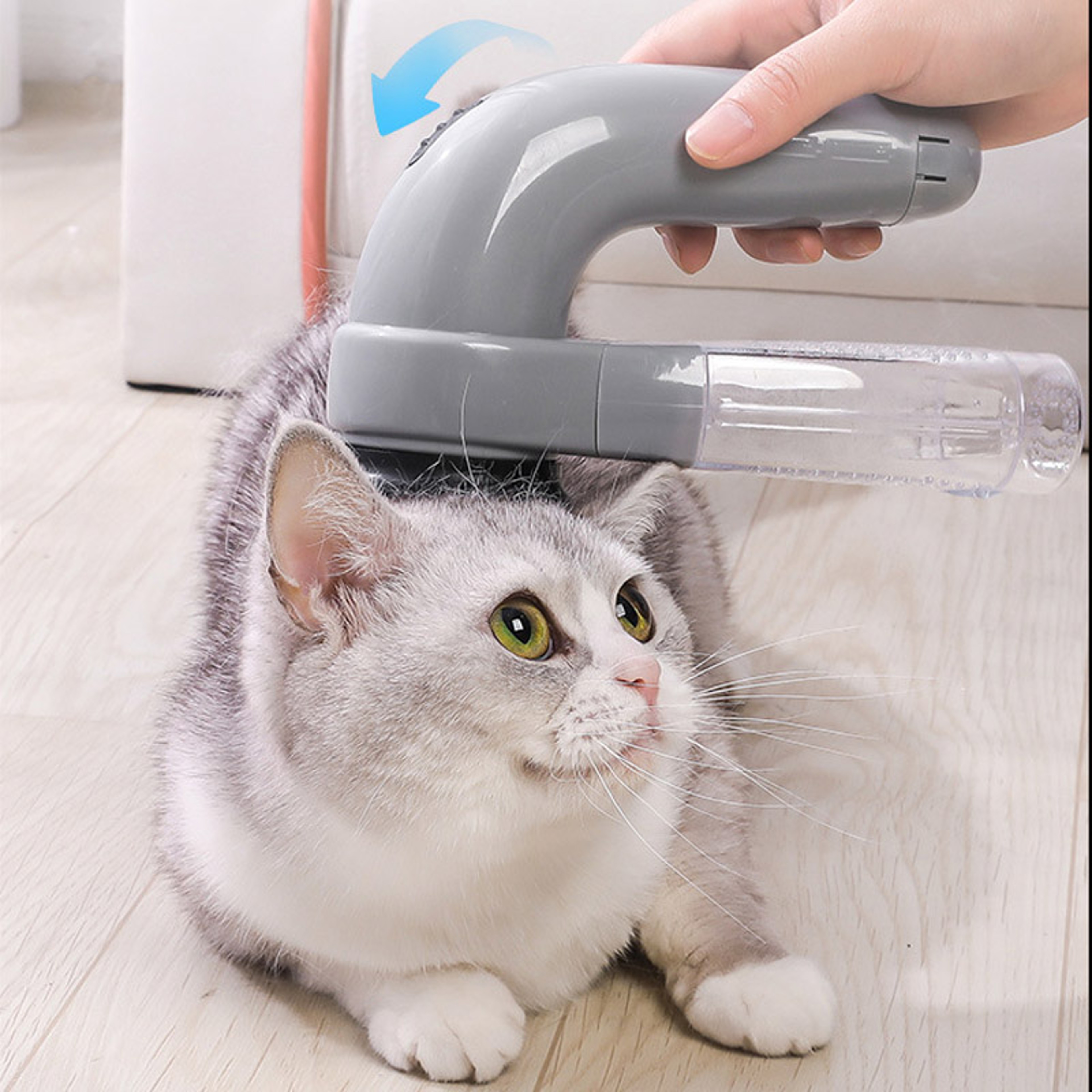 Premium 2 In 1 Portable Pet Hair Vacuum  Grooming Massager 0
