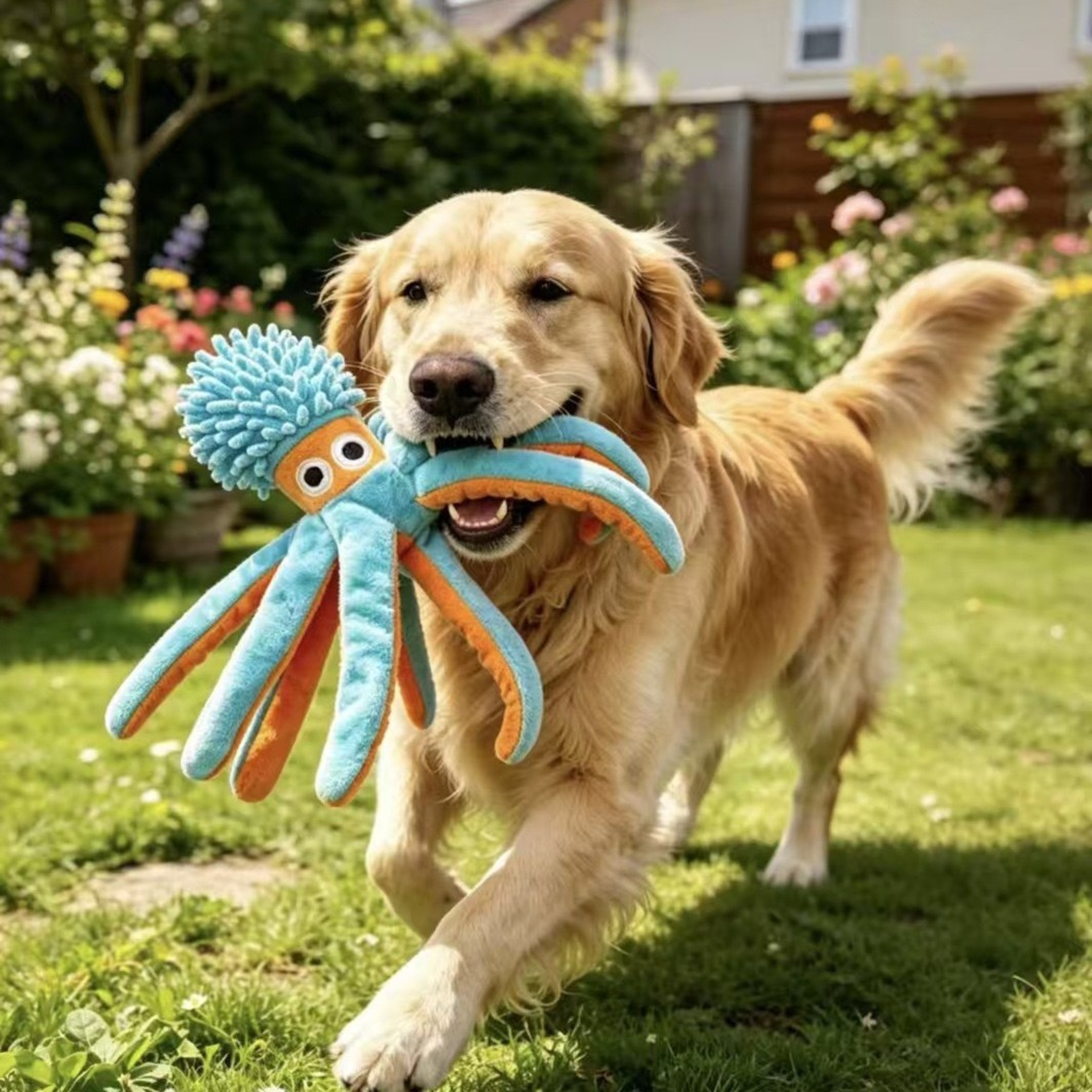 Soft Plush Octopus Interactive Dog Chew Toy For Play  Boredom Relief 1