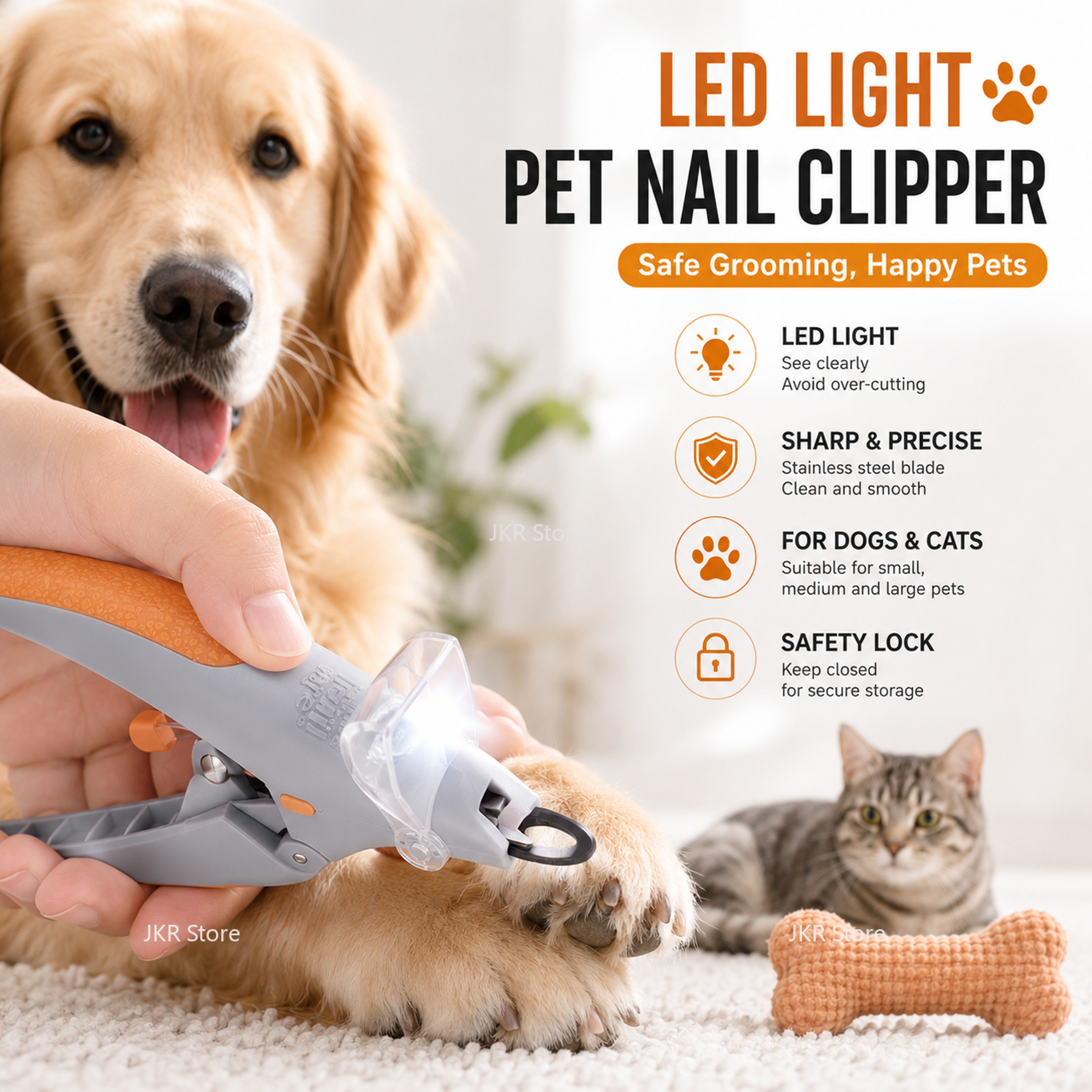 Premium LED Pet Nail Clippers Safe Dog and Cat Nail Trimmer – view 1