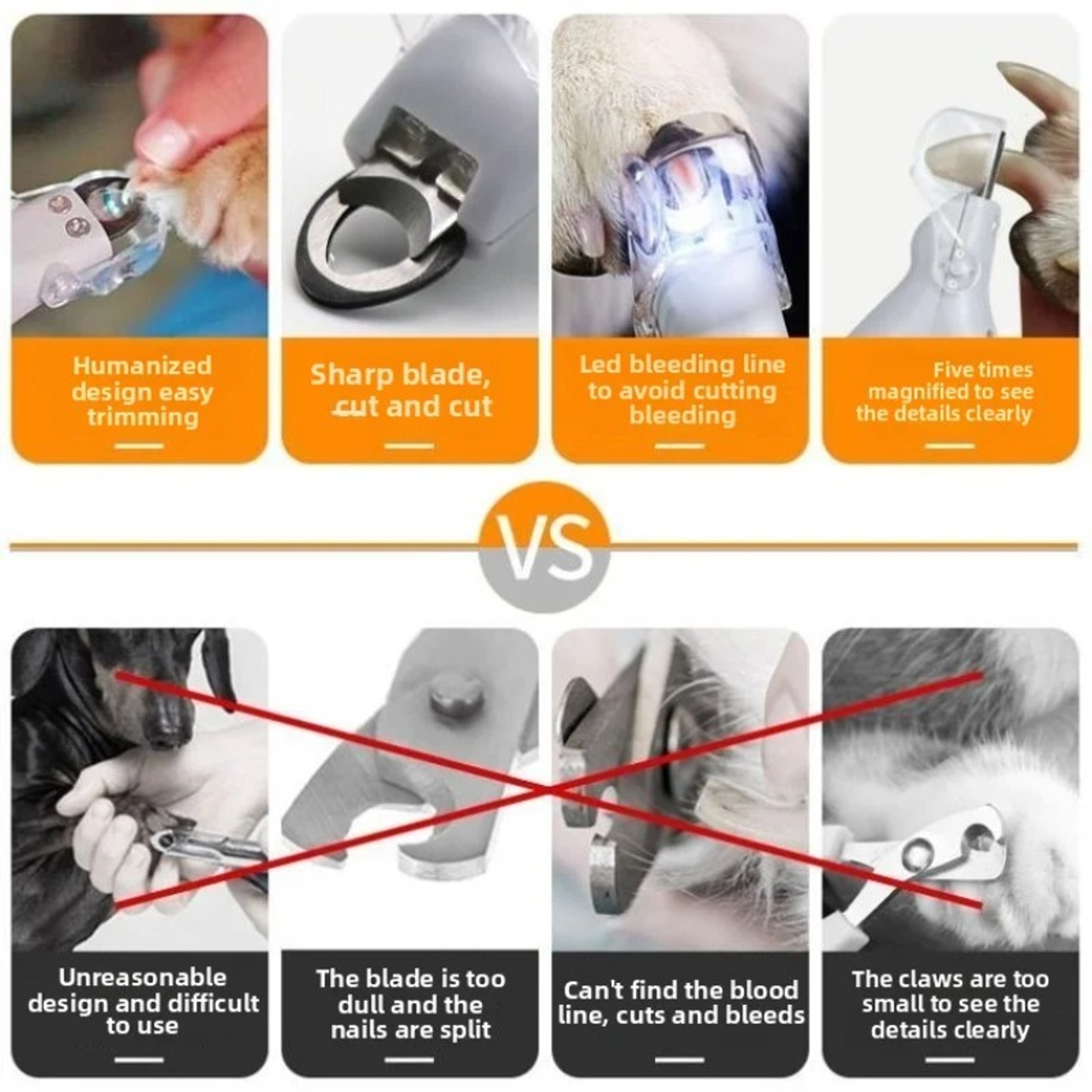 Premium LED Pet Nail Clippers Safe Dog and Cat Nail Trimmer – view 4