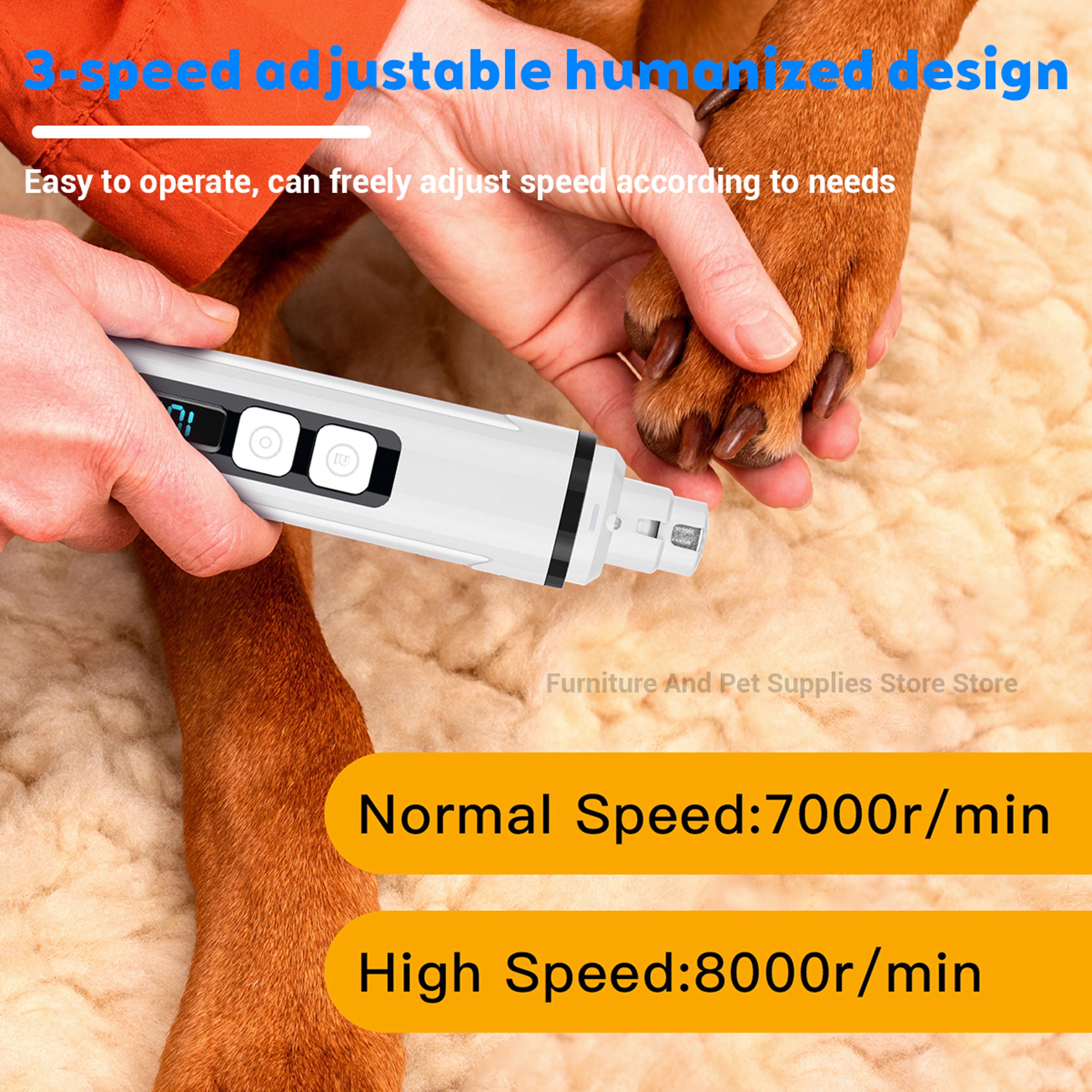 Premium Electric Pet Nail Trimmer & Grinder with LED Light – view 4