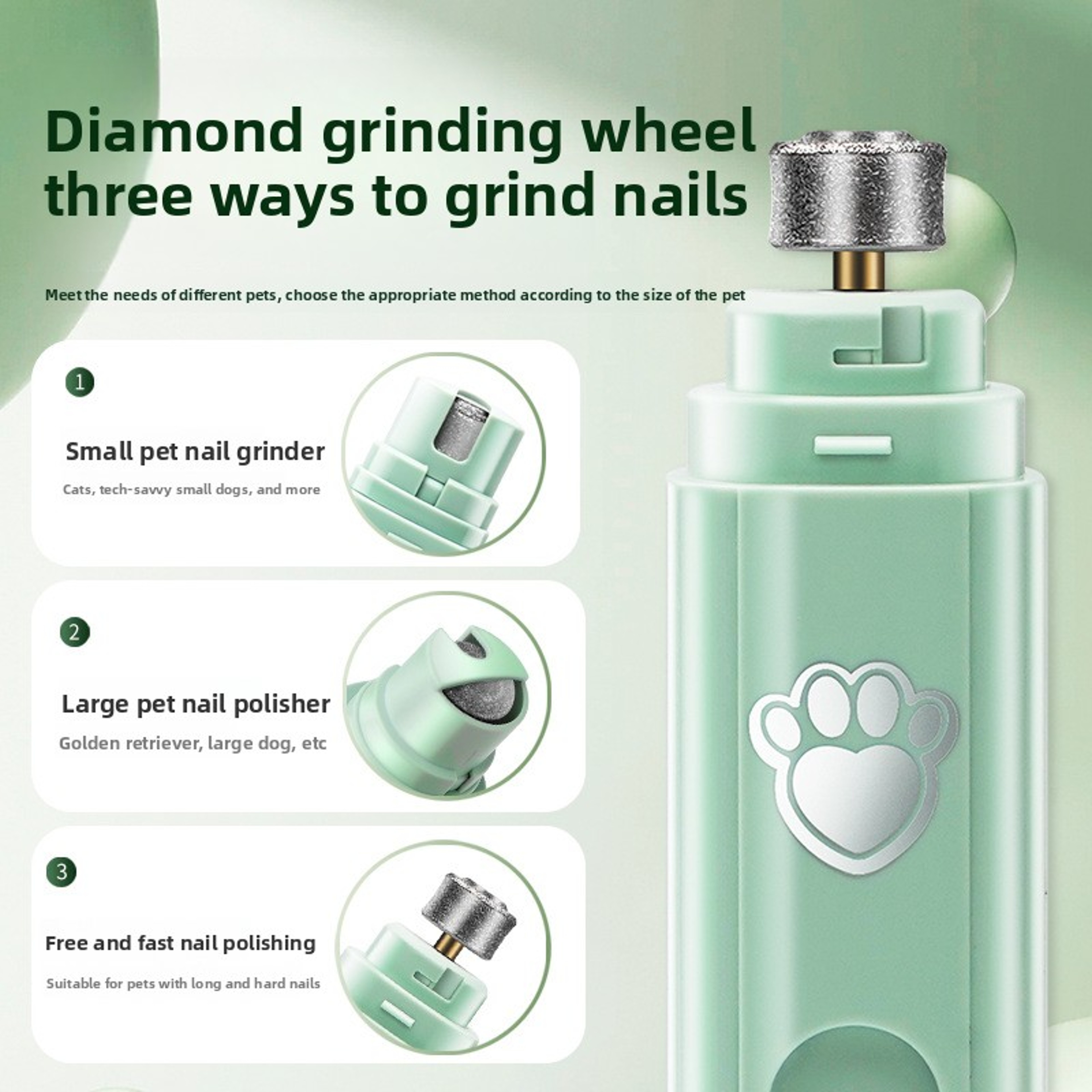 USB Rechargeable Dog Nail Grinder For Safe  Painless Pet Grooming 2