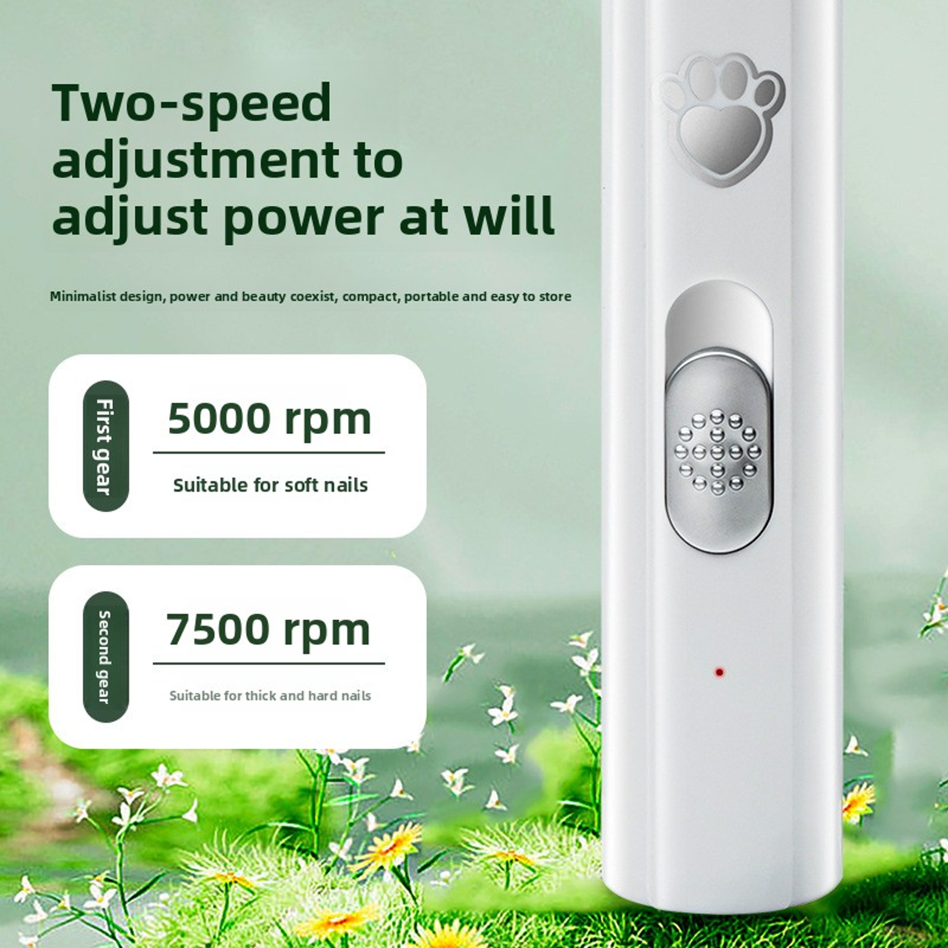 USB Rechargeable Dog Nail Grinder For Safe  Painless Pet Grooming 3