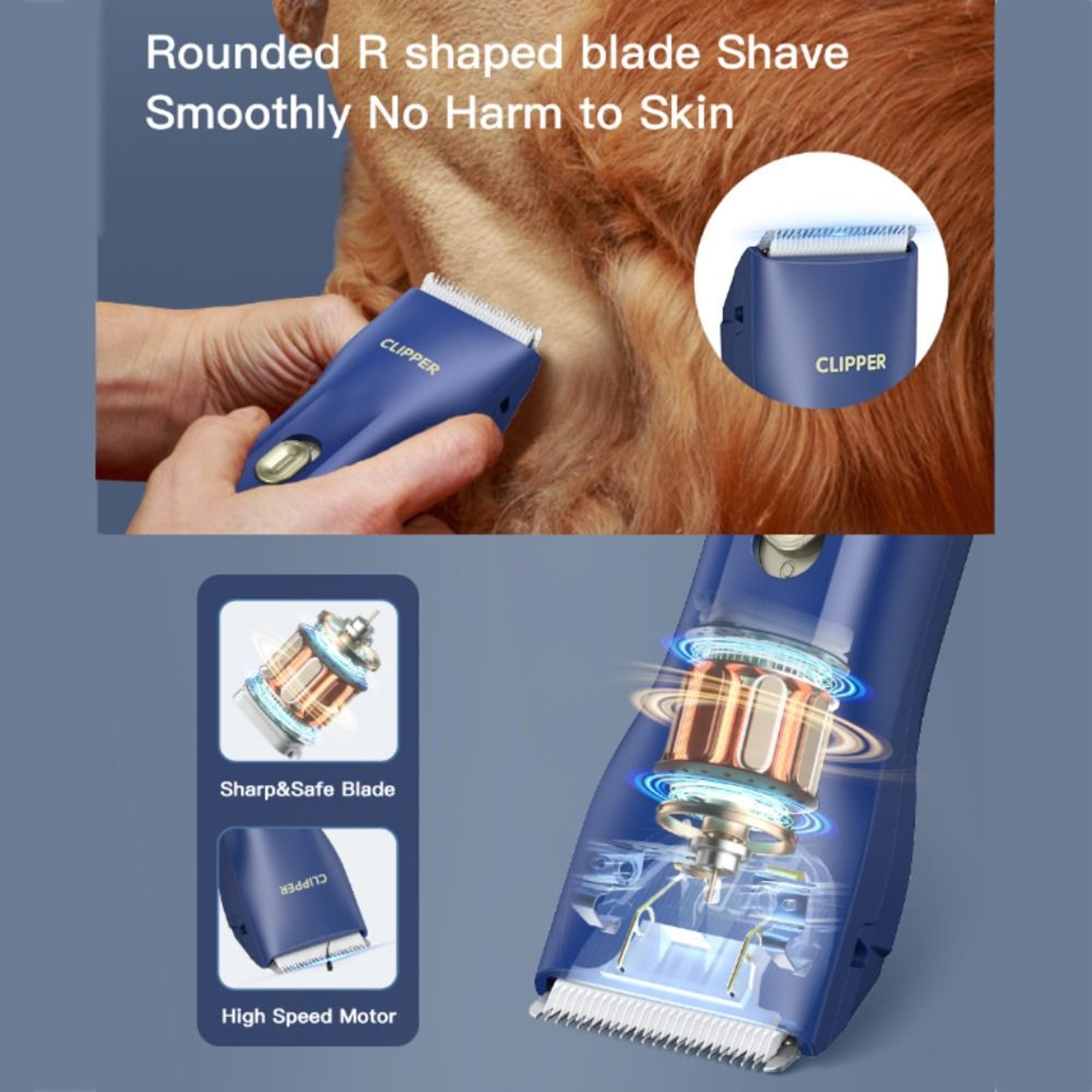 Pro Waterproof Pet Grooming Clipper For Dogs  Cats USB Rechargeable 2