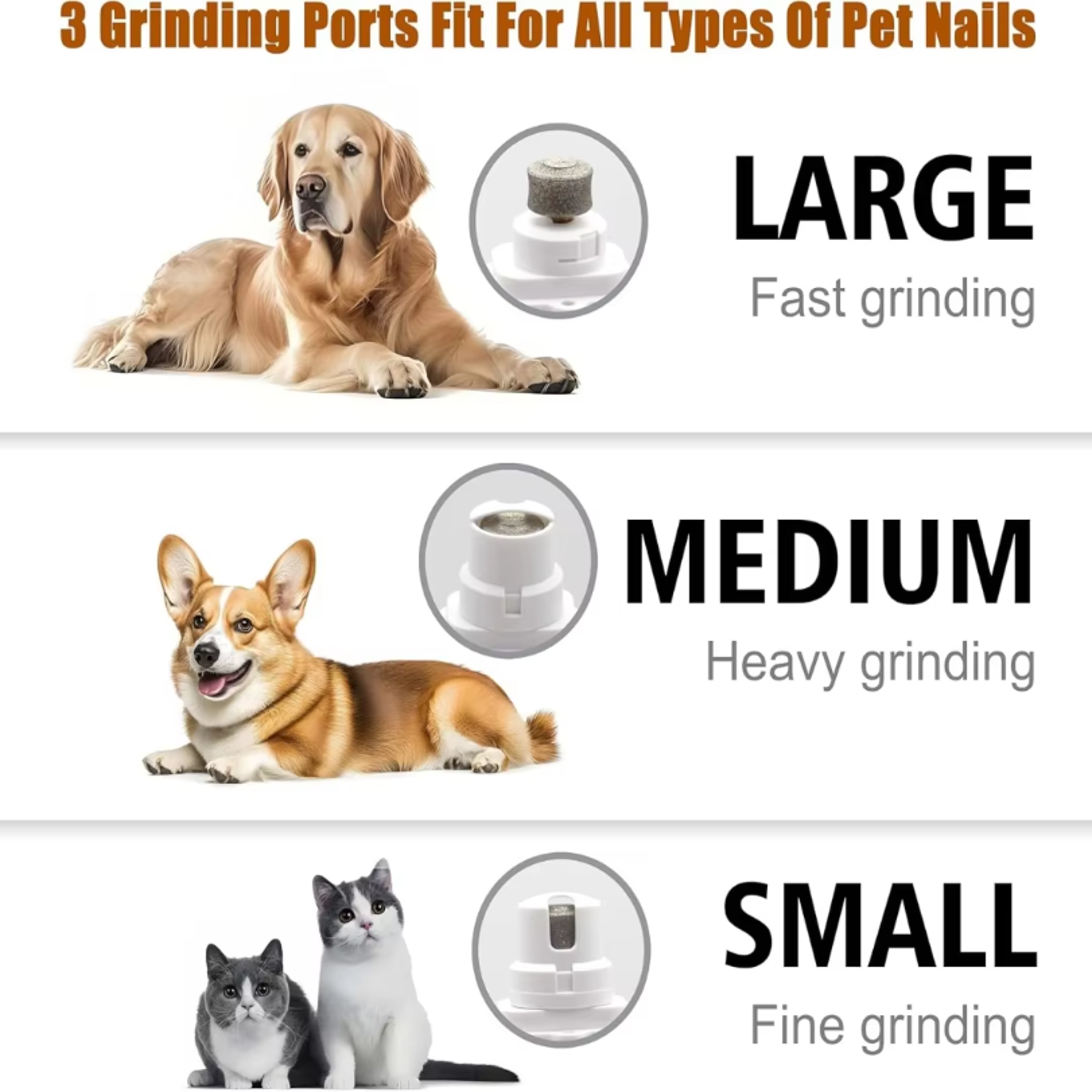 LED Pet Nail Grinder & Clipper Kit for Dogs and Cats Quiet Grooming Tool – view 4