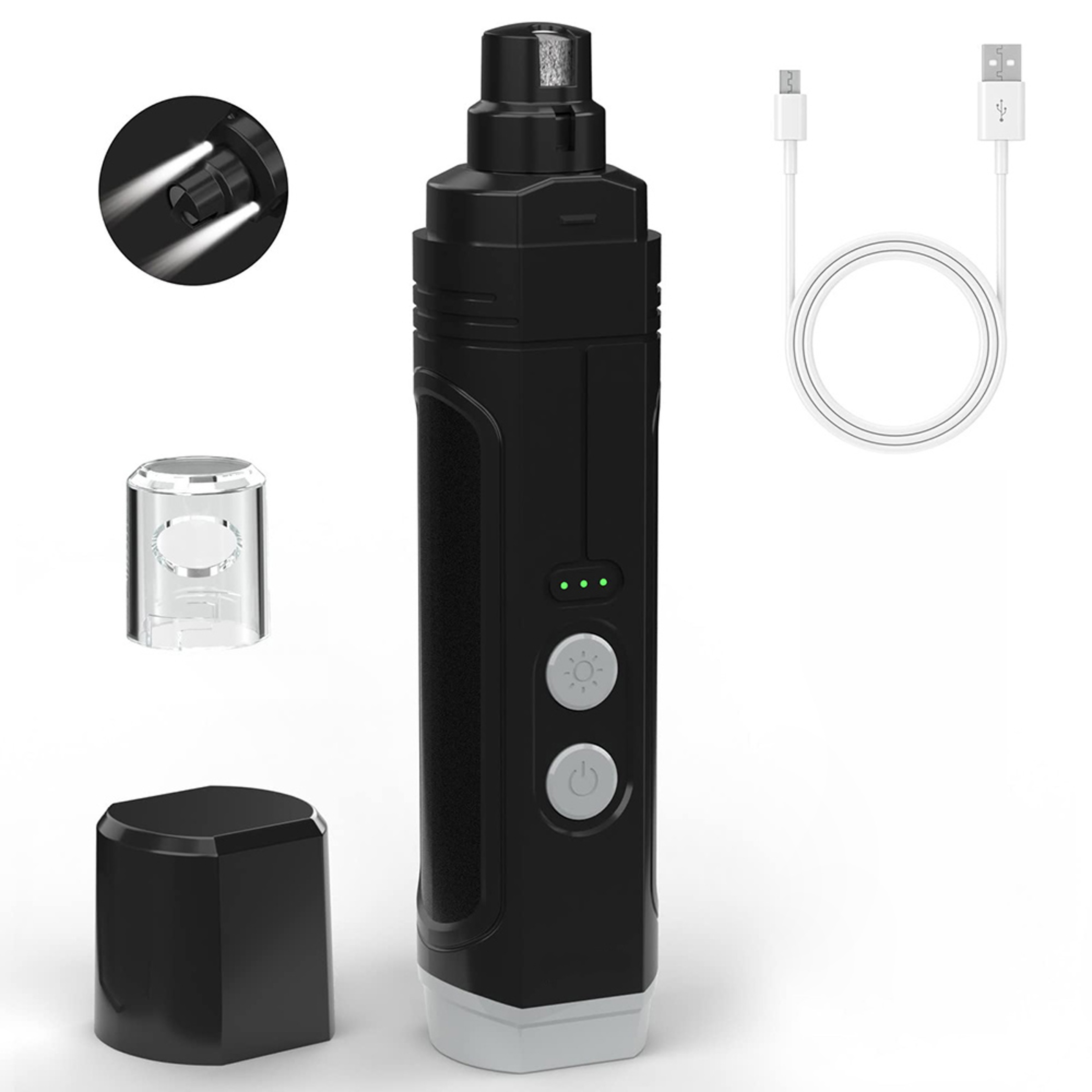 Quiet Rechargeable Pet Nail Grinder With LED Light For Dogs  Cats 7