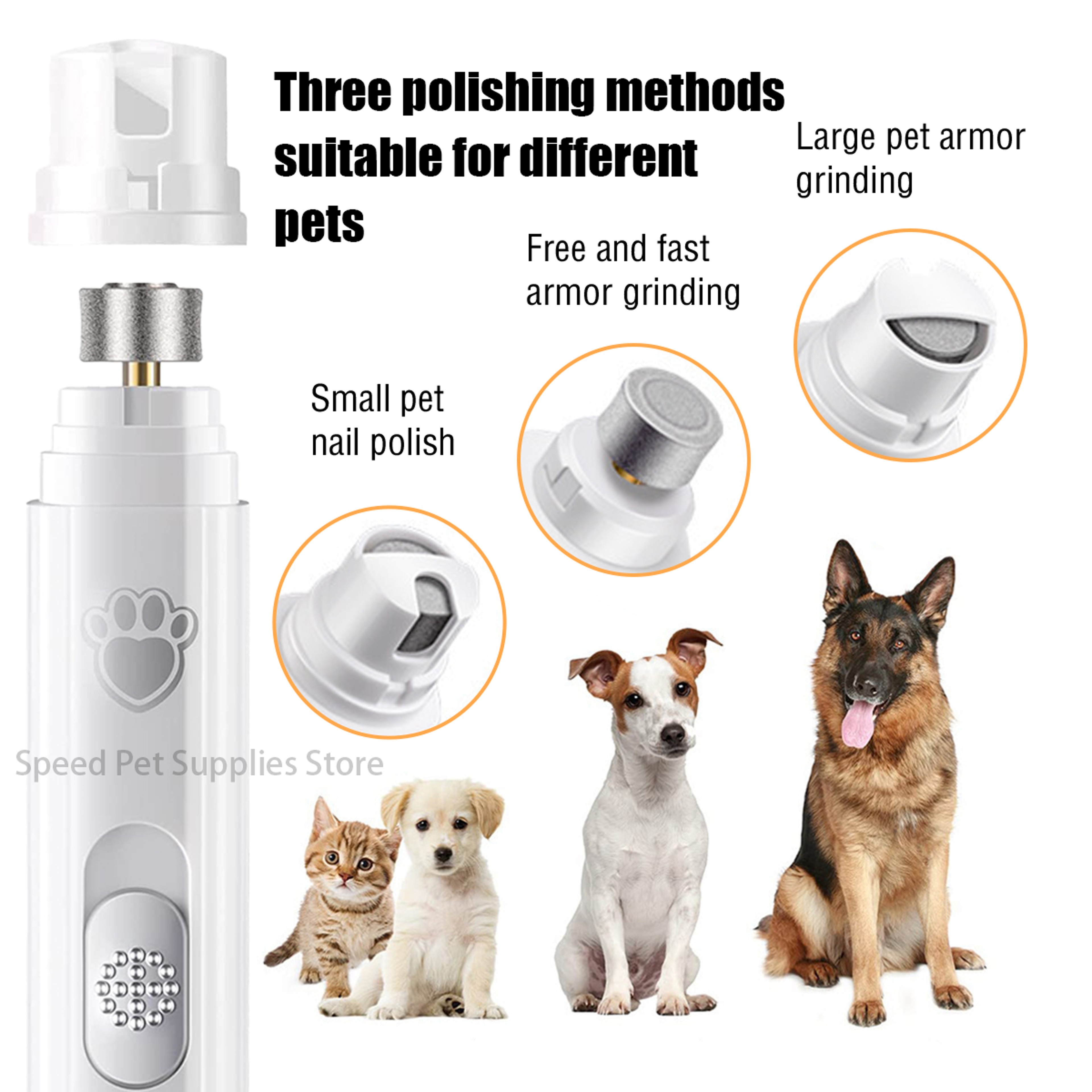 Pro Rechargeable Dog Nail Grinder for Safe & Stress-Free Pet Grooming – view 2