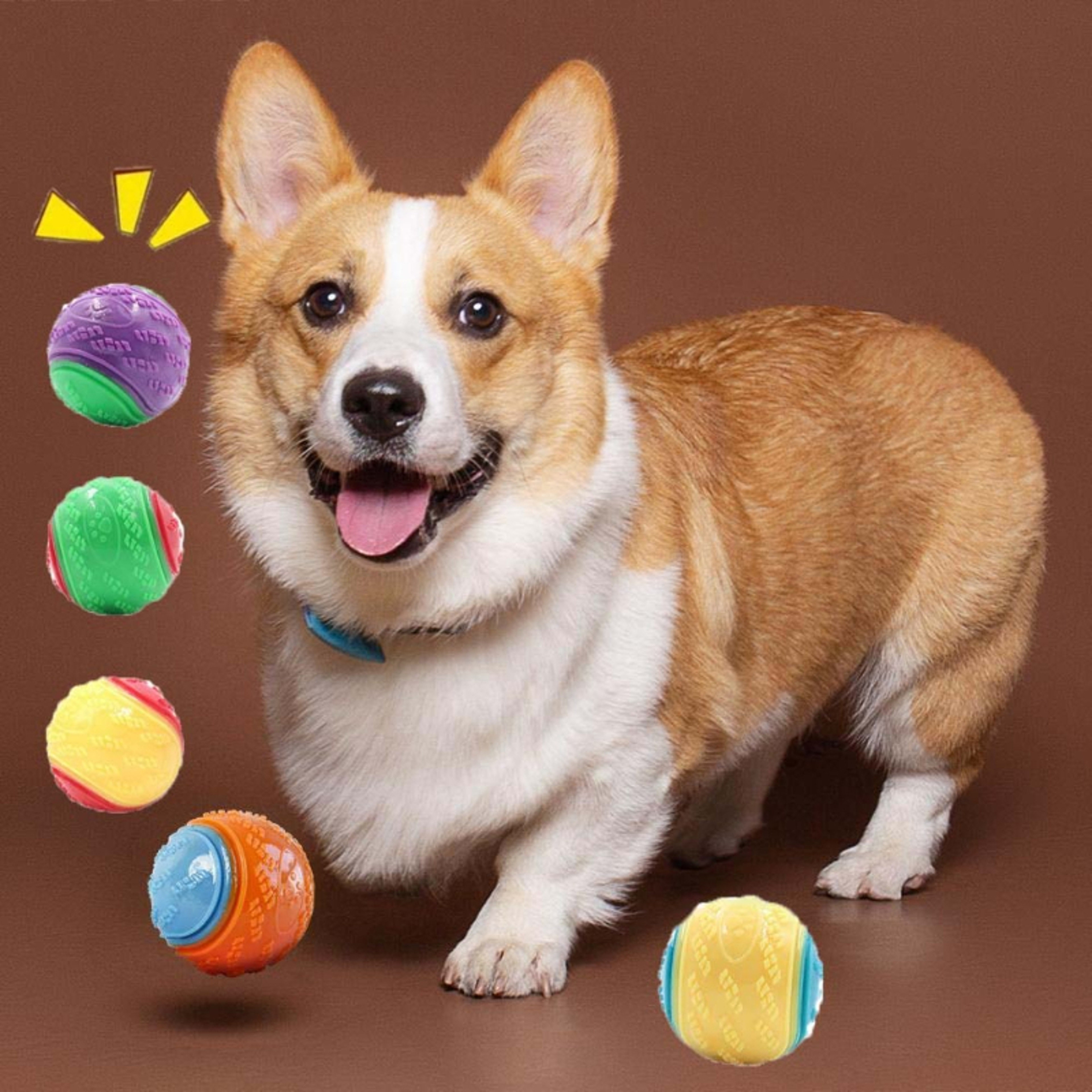 Interactive Squeaky Dog Chew Ball for Teeth Cleaning & Puppy Training – view 1
