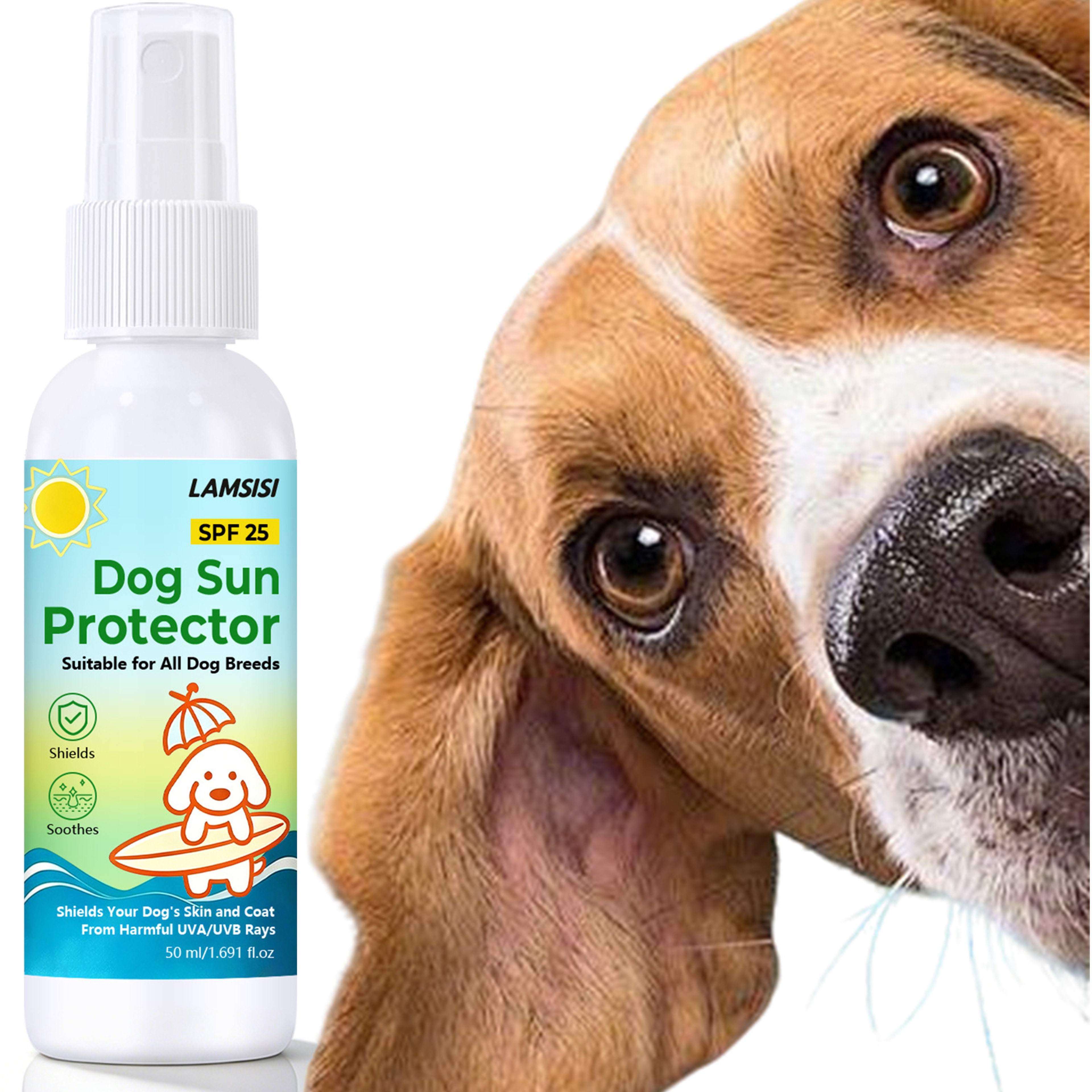 Dog Sun Shield SPF 25 Advanced dog sunscreen spray for Skin & Coat Protection, 50ml – view 1