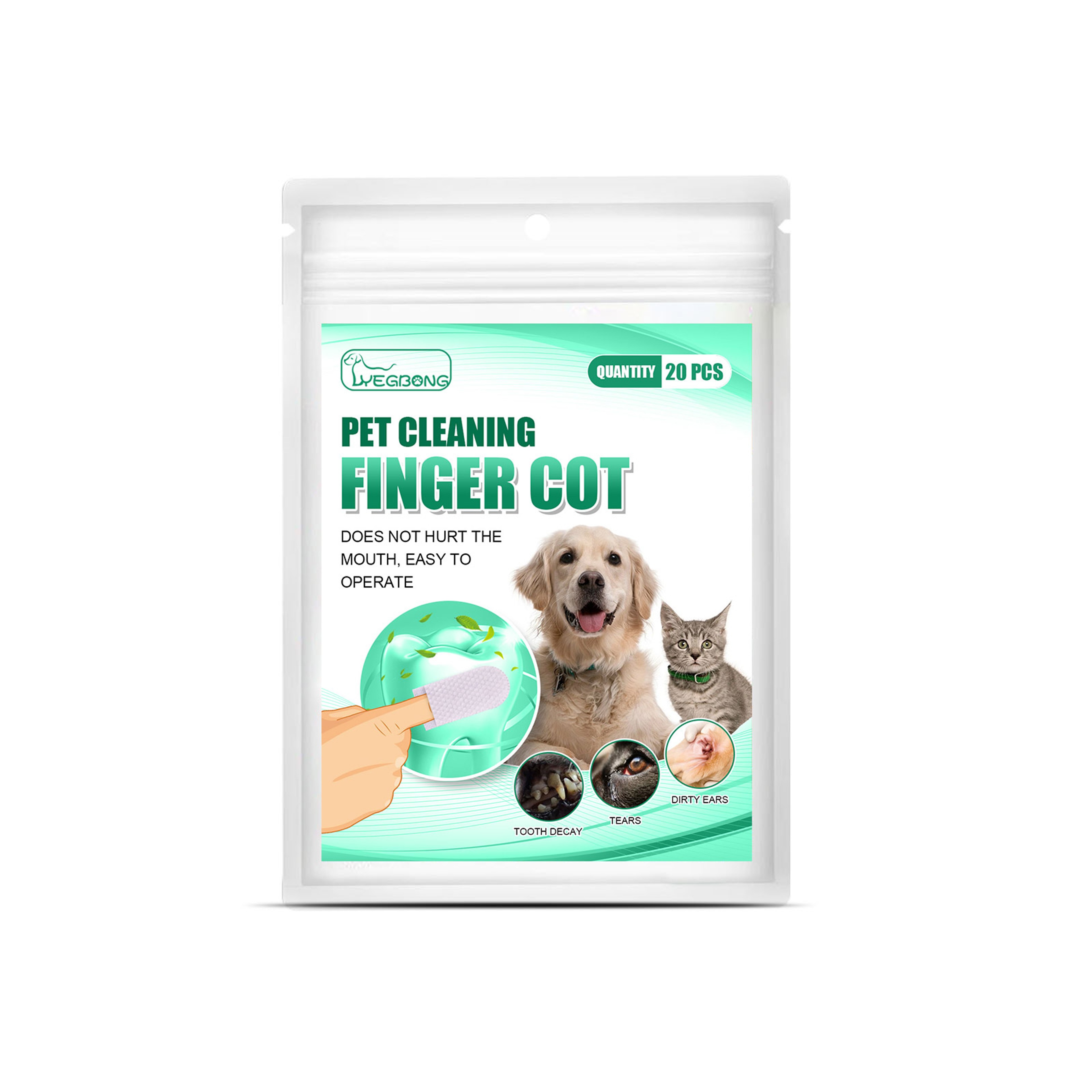 Dental Finger Wipes for Dogs & Cats Gentle Pet Dental Wipes for Fresh Breath & Clean Teeth – view 2
