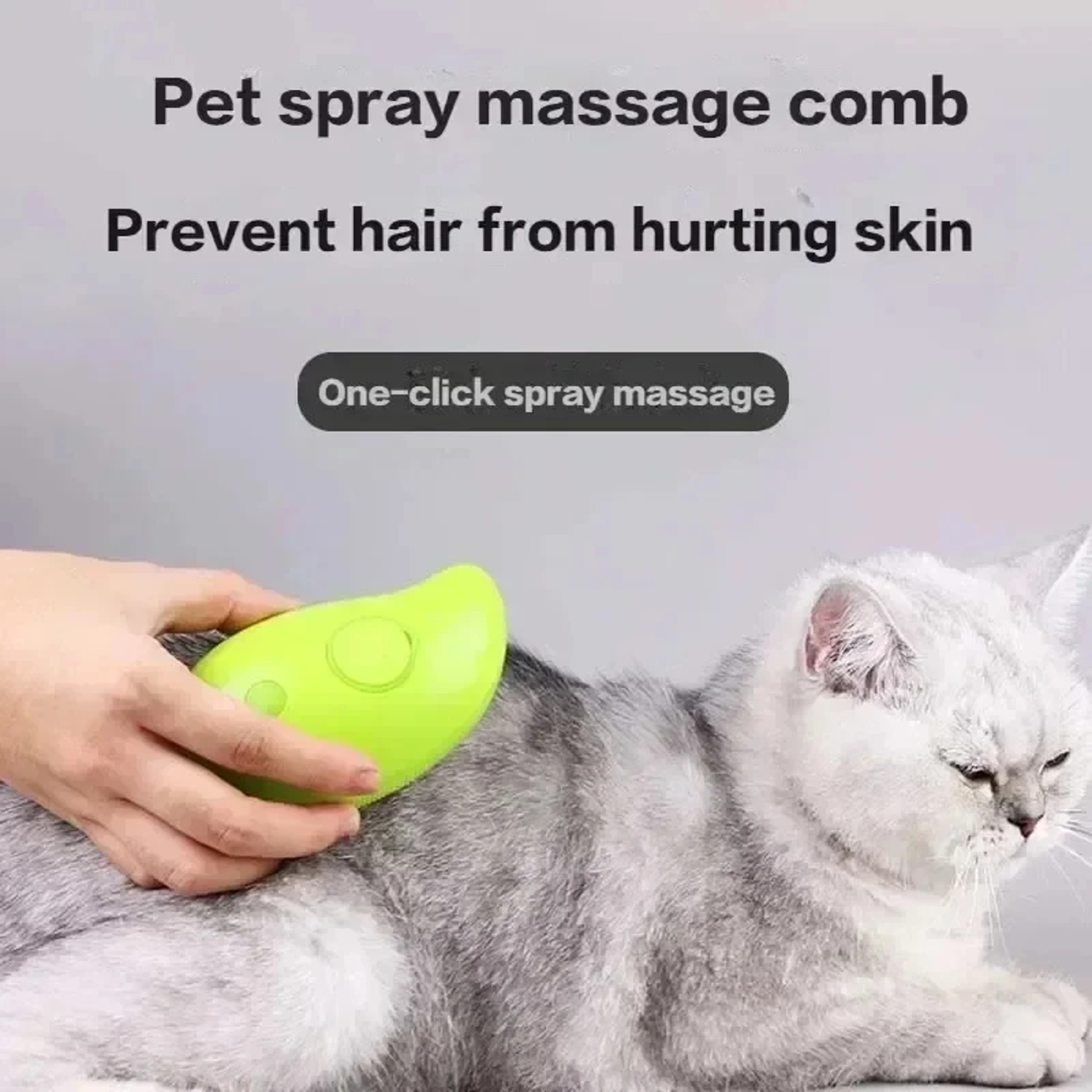 Premium 3 In 1 Electric Pet Grooming Brush Steam Spray Massage  Shedding Tool 2